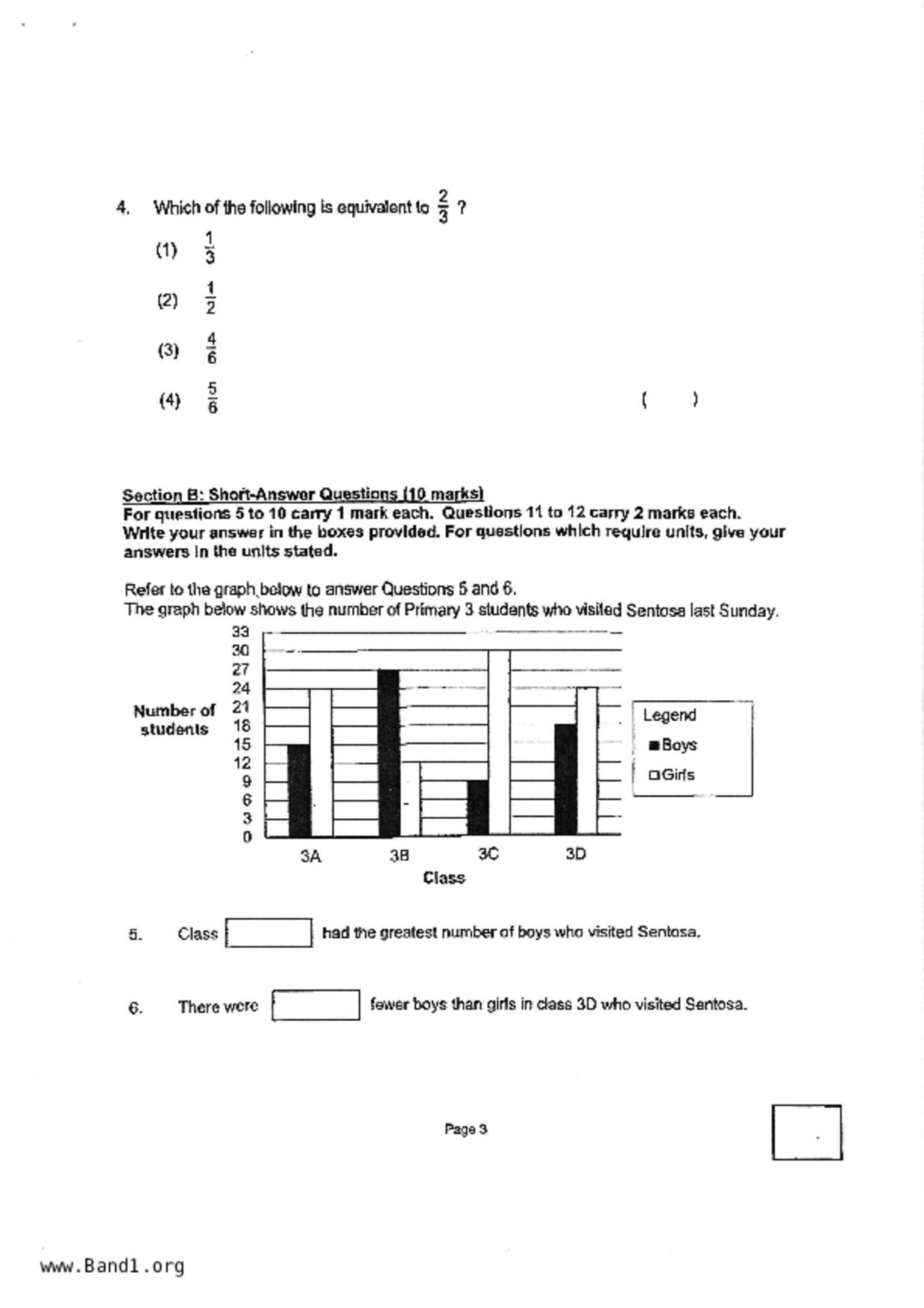 P3Maths試卷