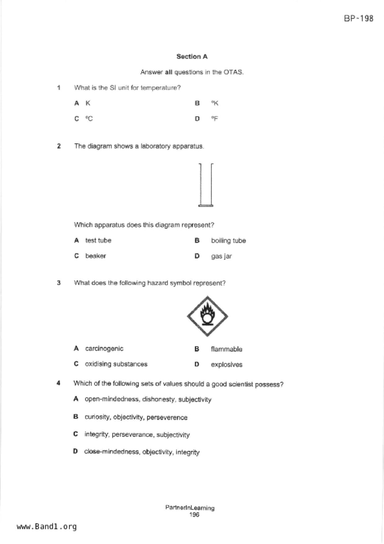 S1Science試卷