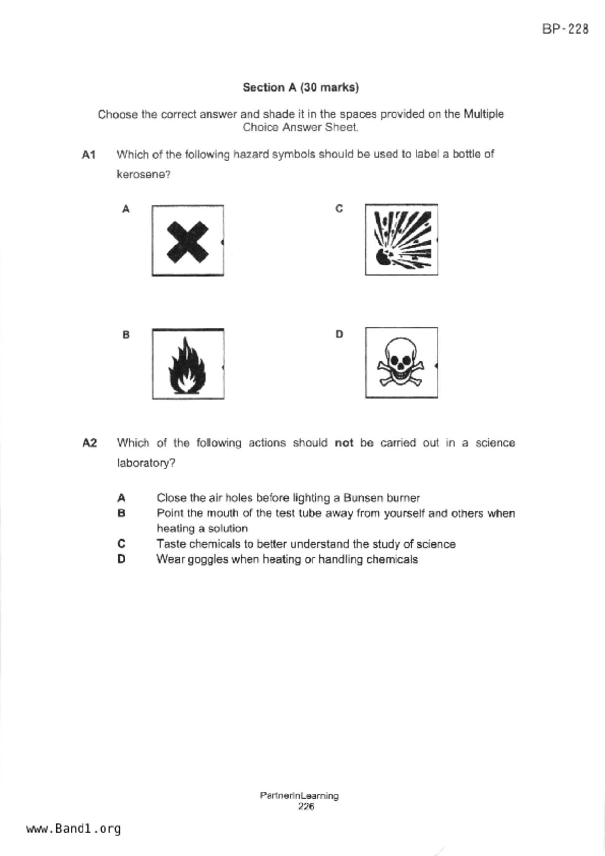 S1Science試卷