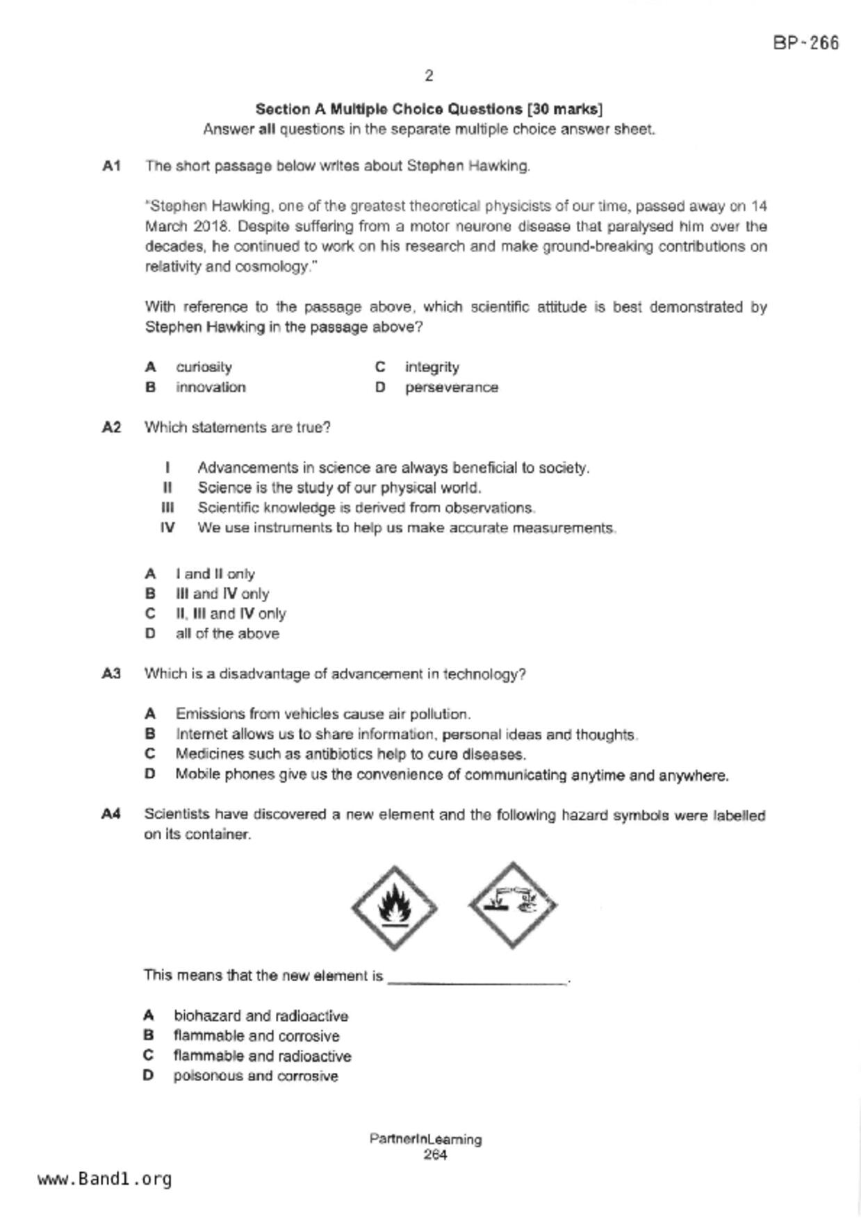 S1Science試卷