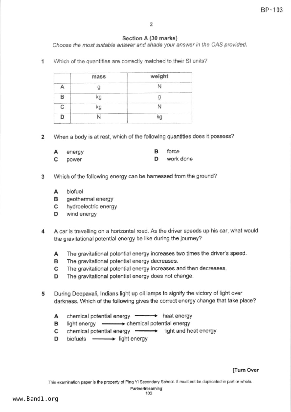 S2Science試卷