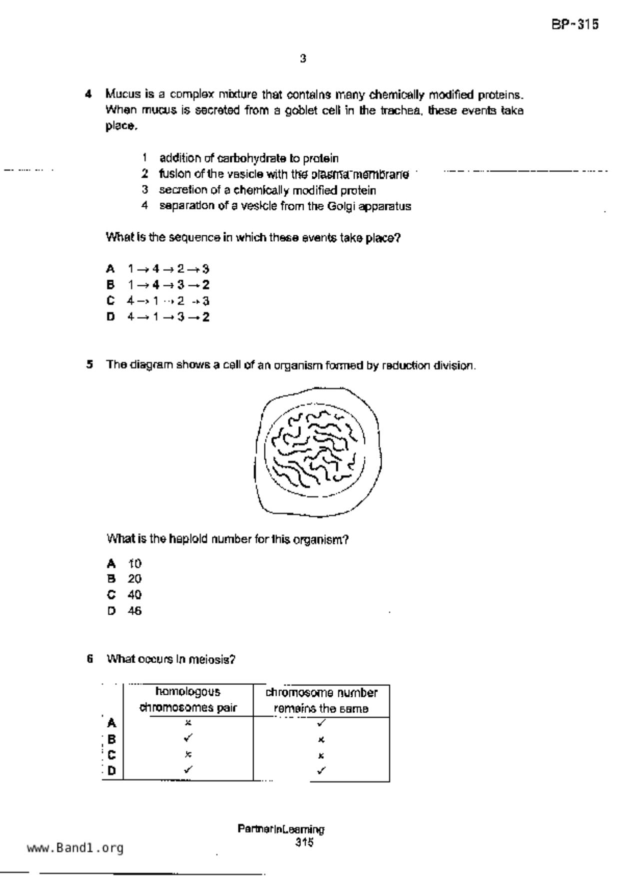 S3Pure Biology試卷