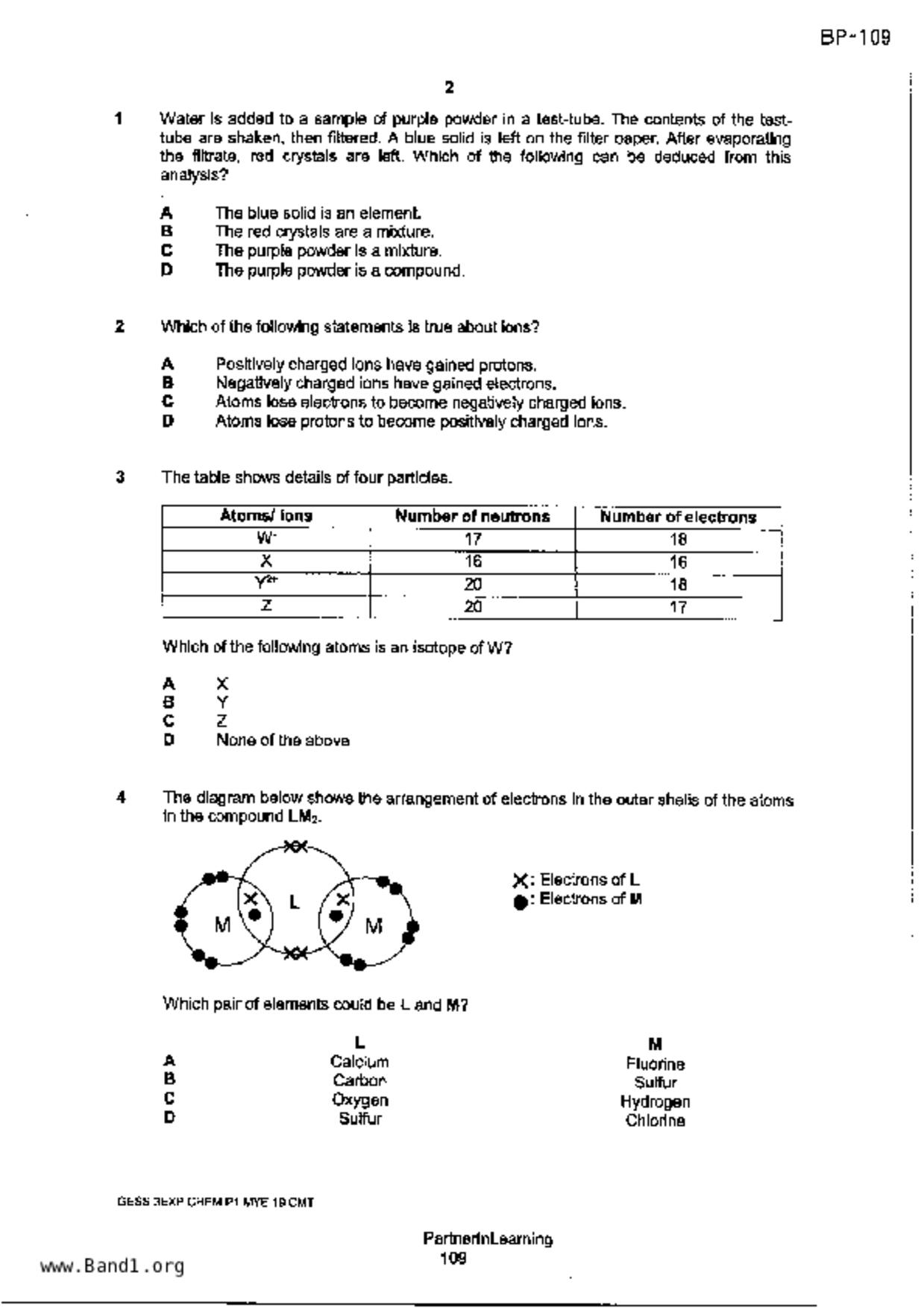 S3Pure Chemistry試卷