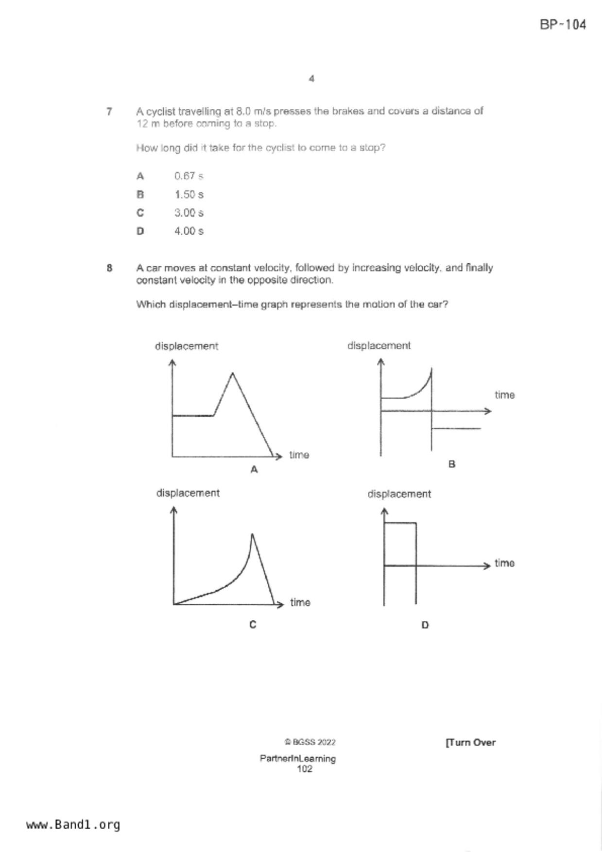 S3Pure Physics試卷