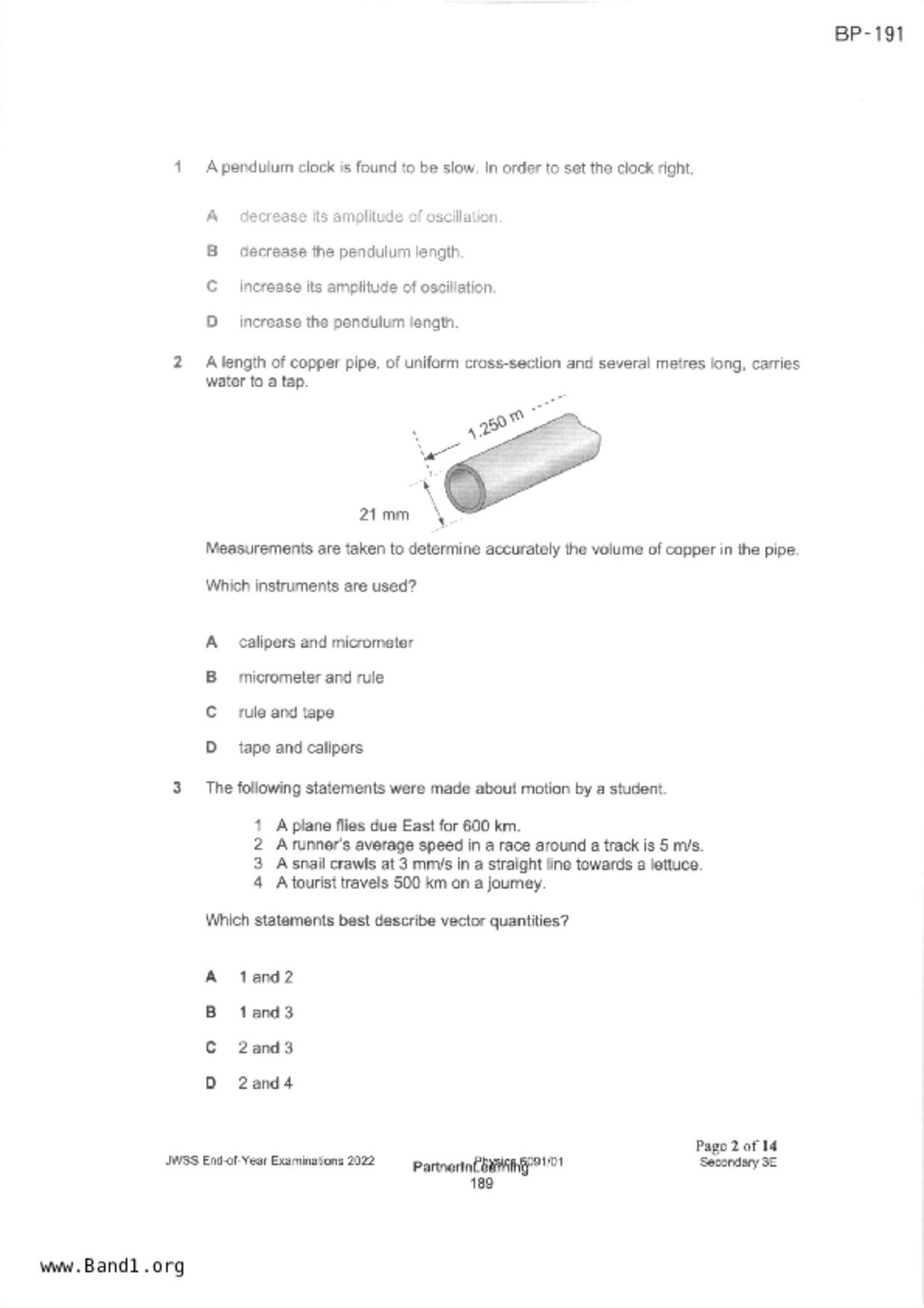 S3Pure Physics試卷