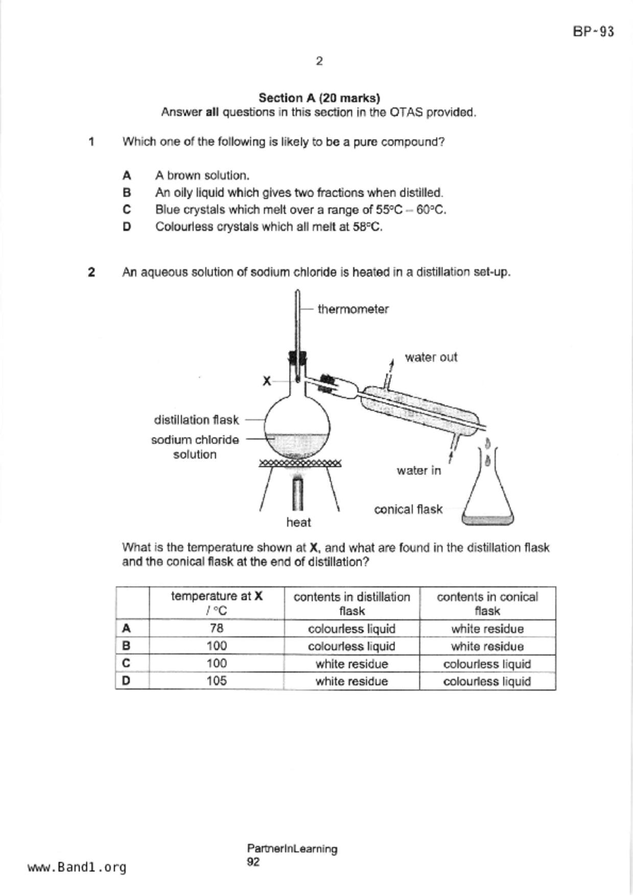 S3Science Chemistry試卷