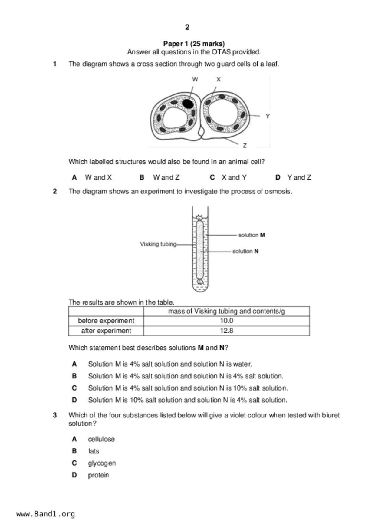 S5Science Biology試卷