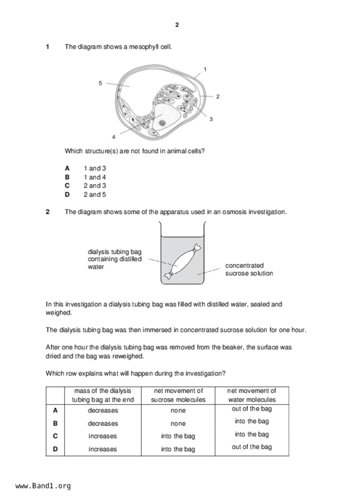 S5Science Biology試卷