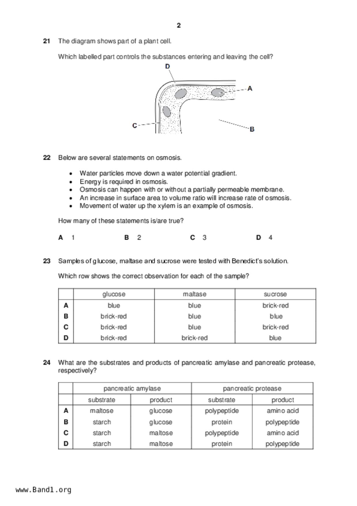 S5Science Biology試卷