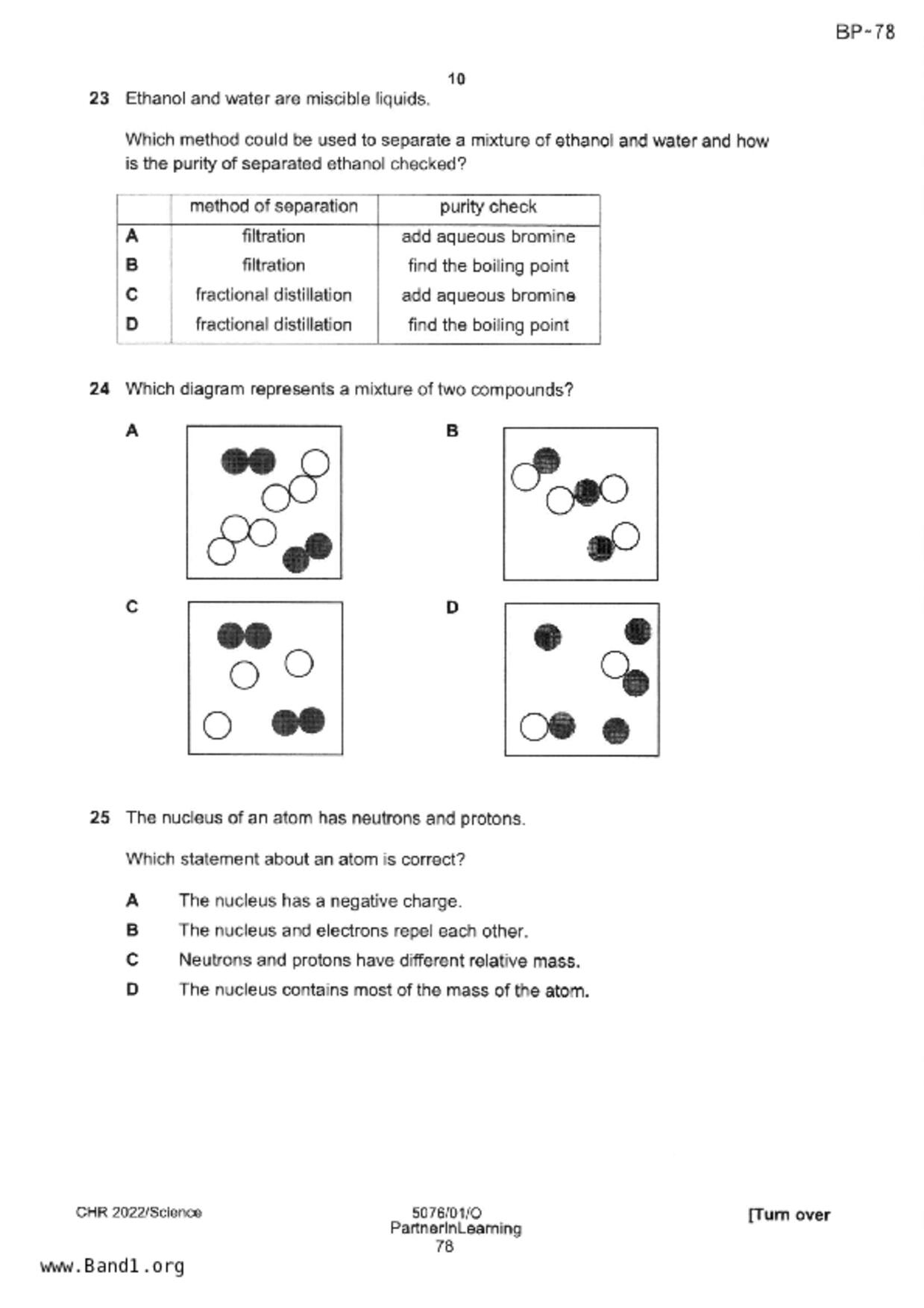 S5Science Chemistry試卷