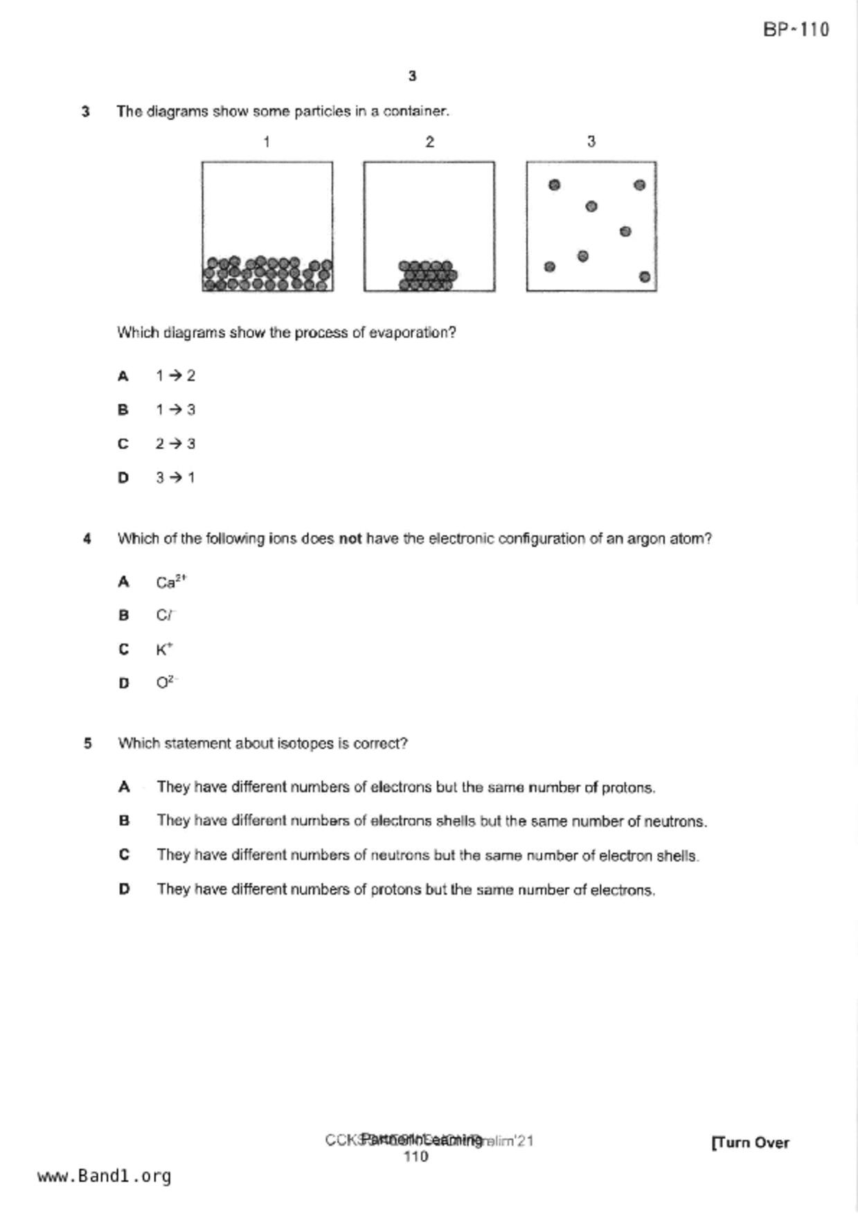 S5Science Chemistry試卷