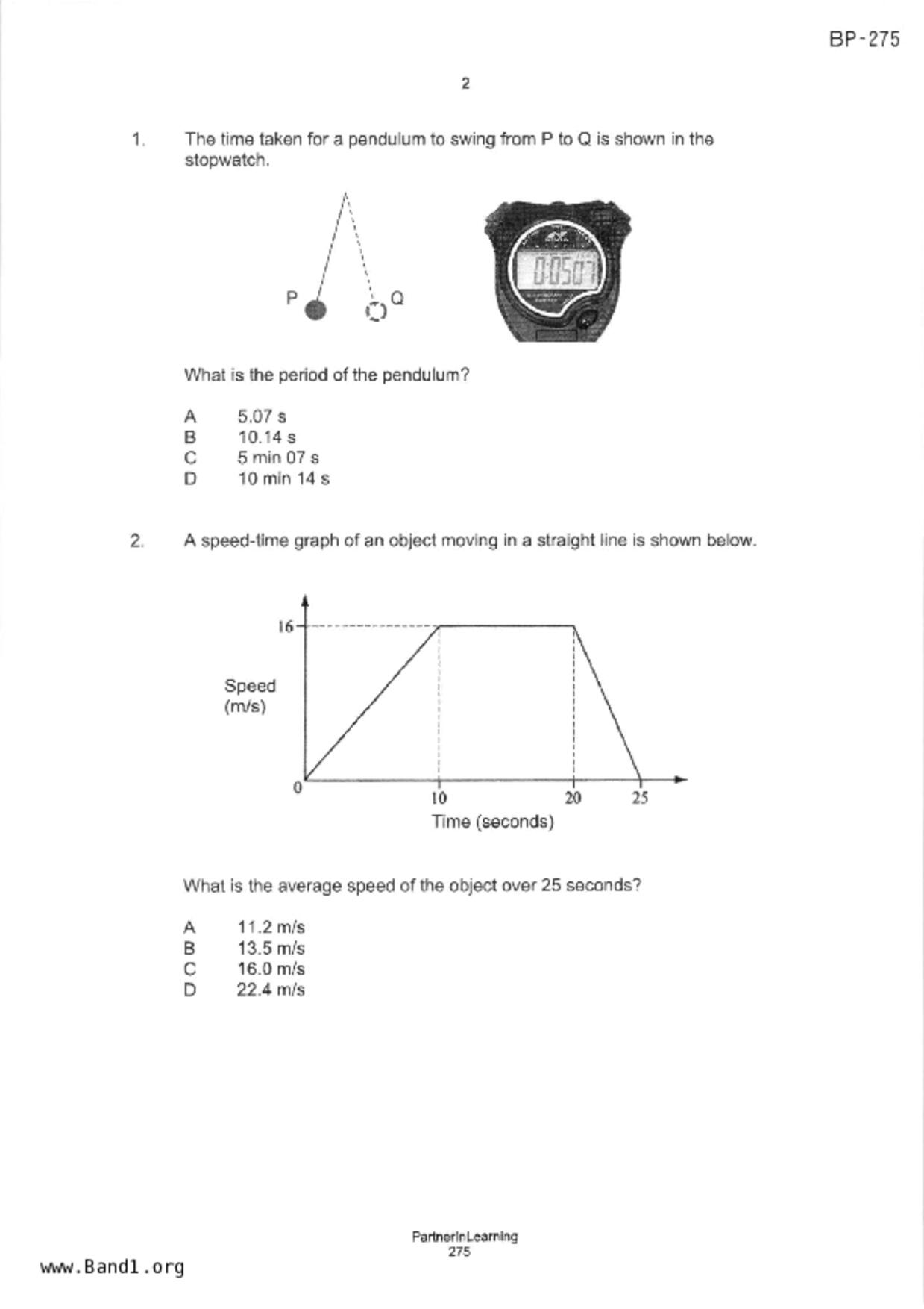 S5Science Physics試卷