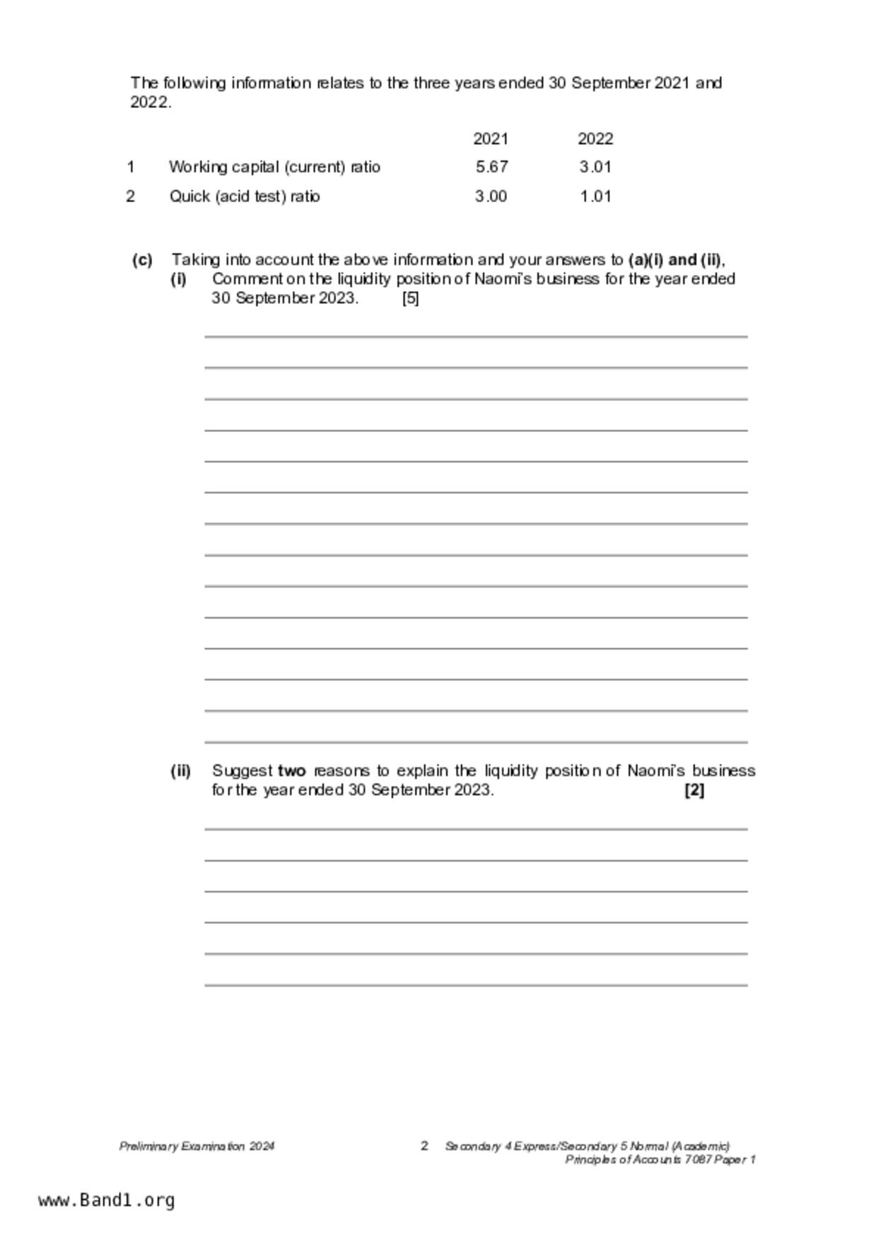 S5Principles of Accounts試卷