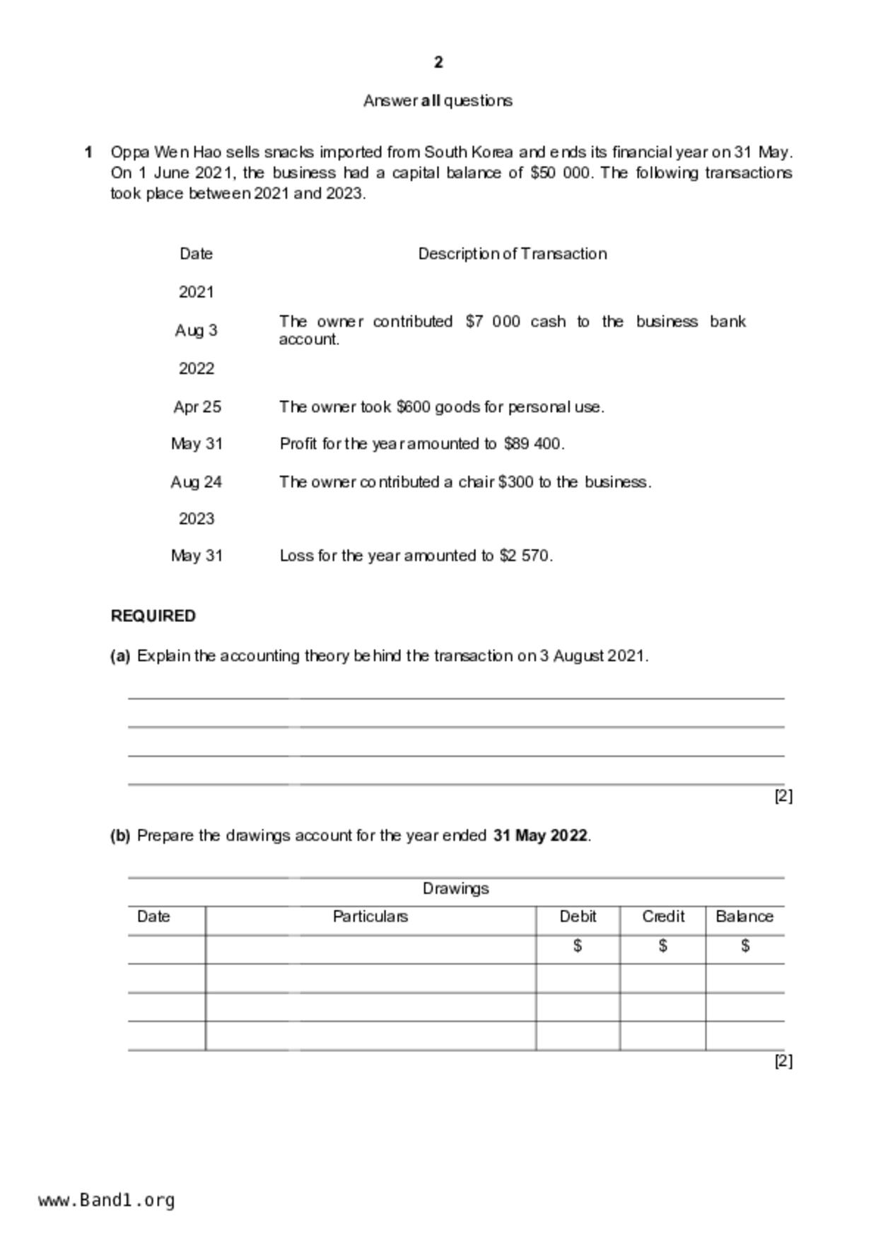 S5Principles of Accounts試卷