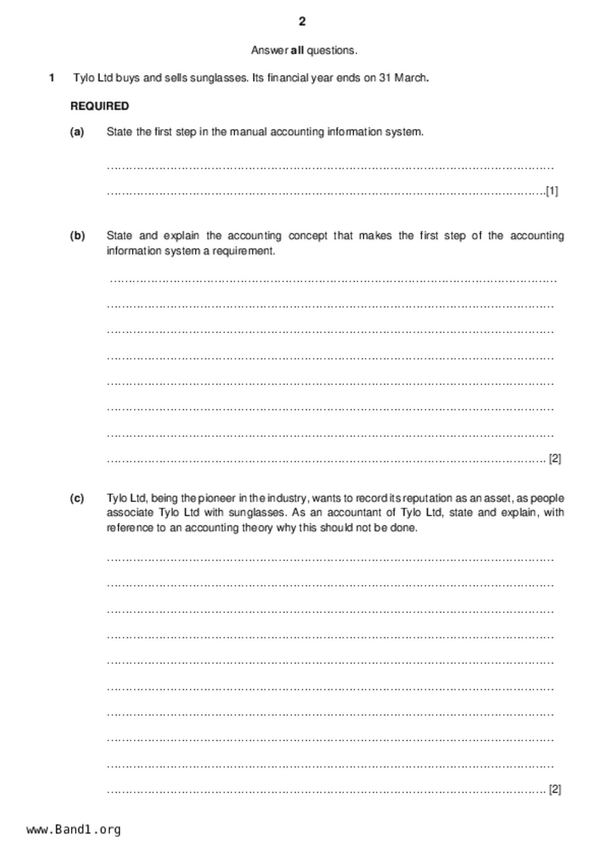 S5Principles of Accounts試卷