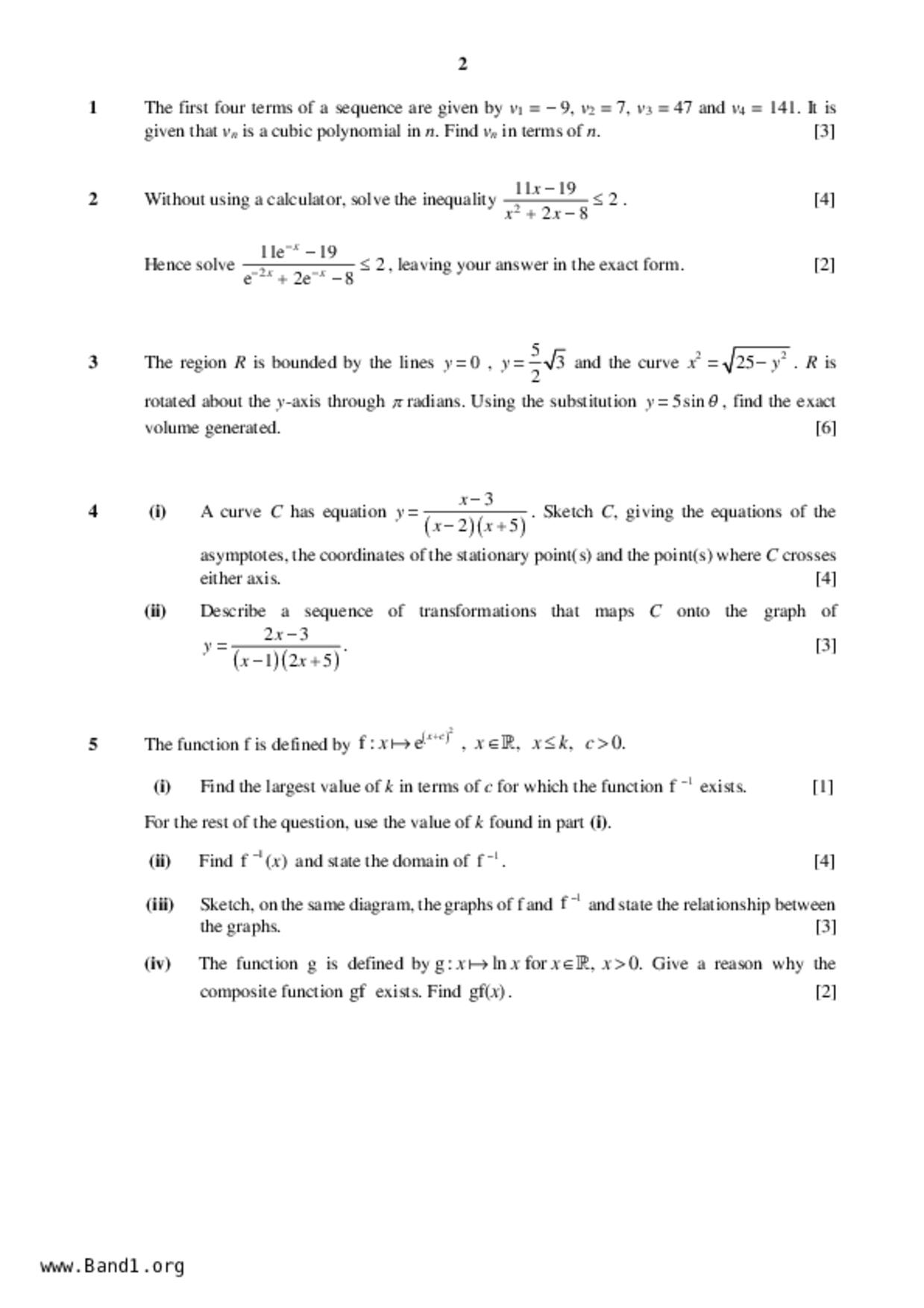 JC2Maths試卷