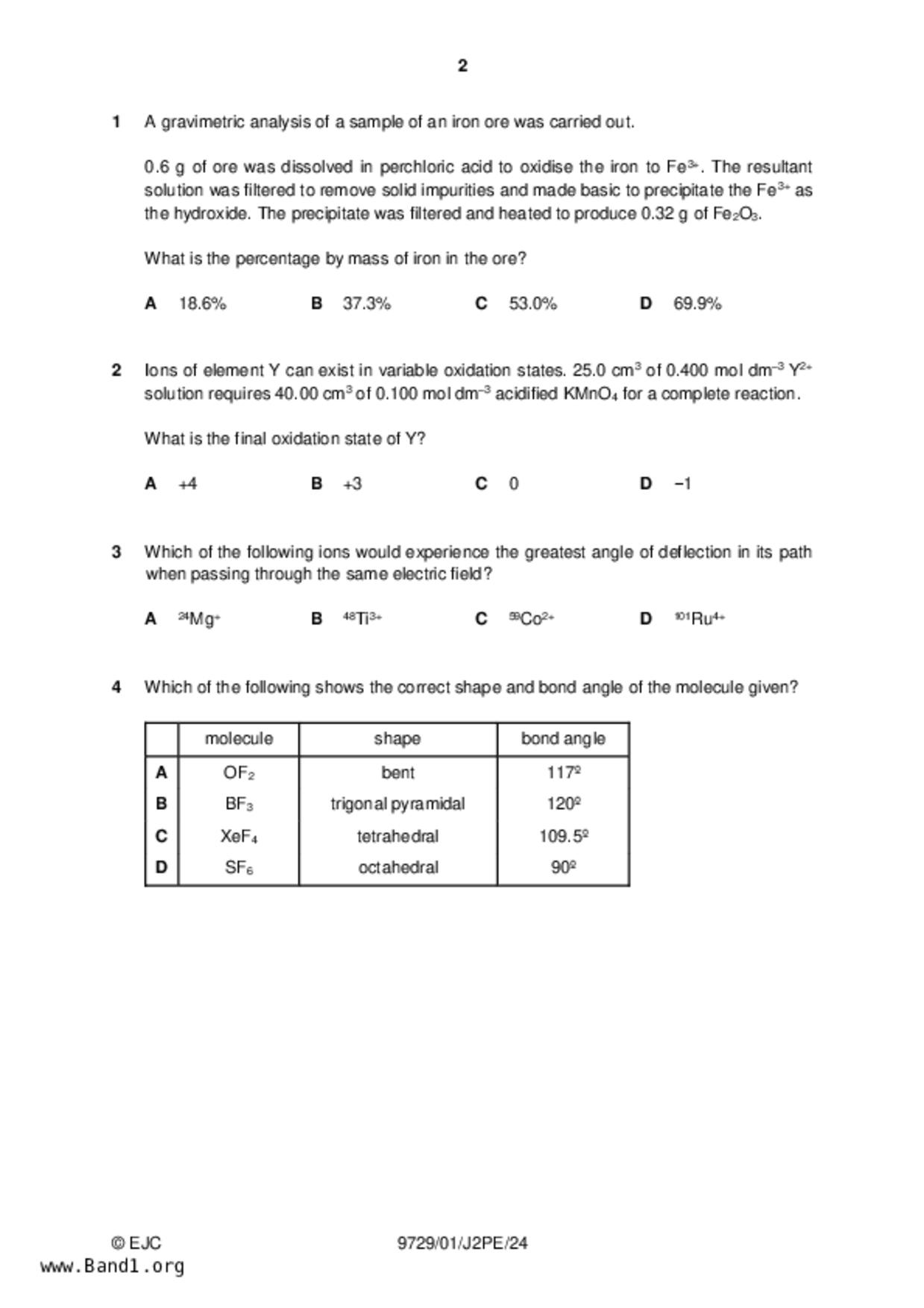 JC2Chemistry試卷