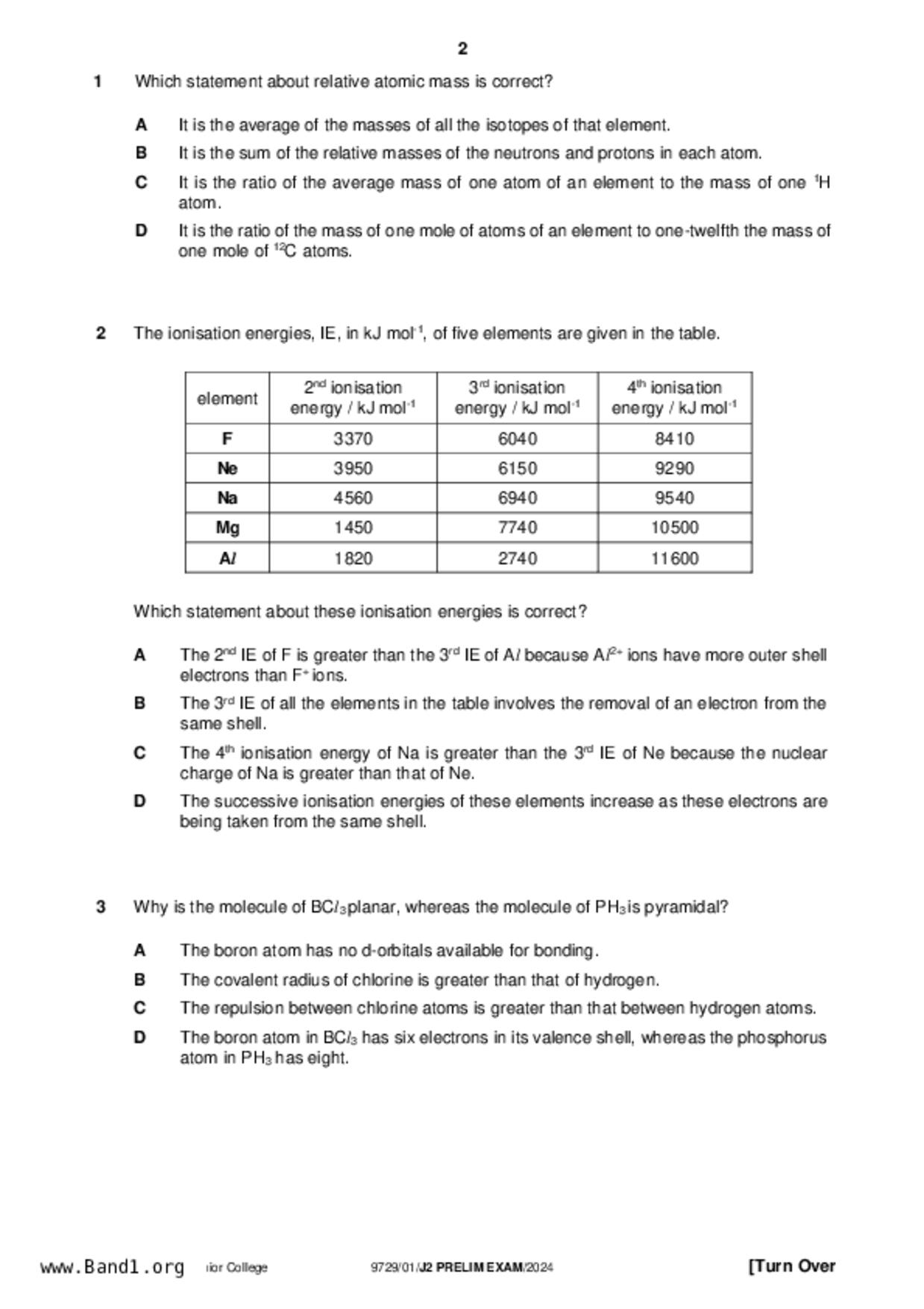 JC2Chemistry試卷