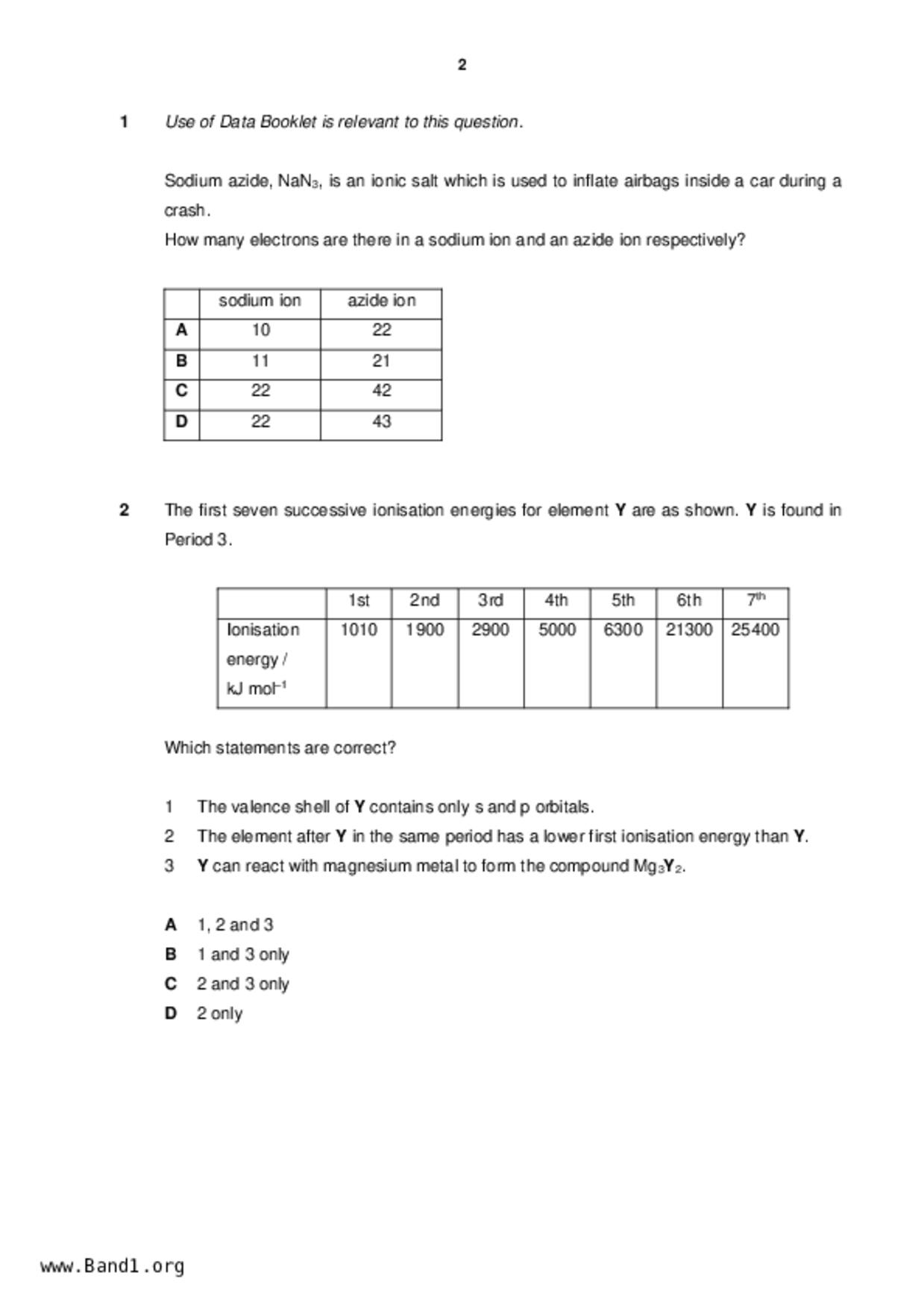 JC2Chemistry試卷
