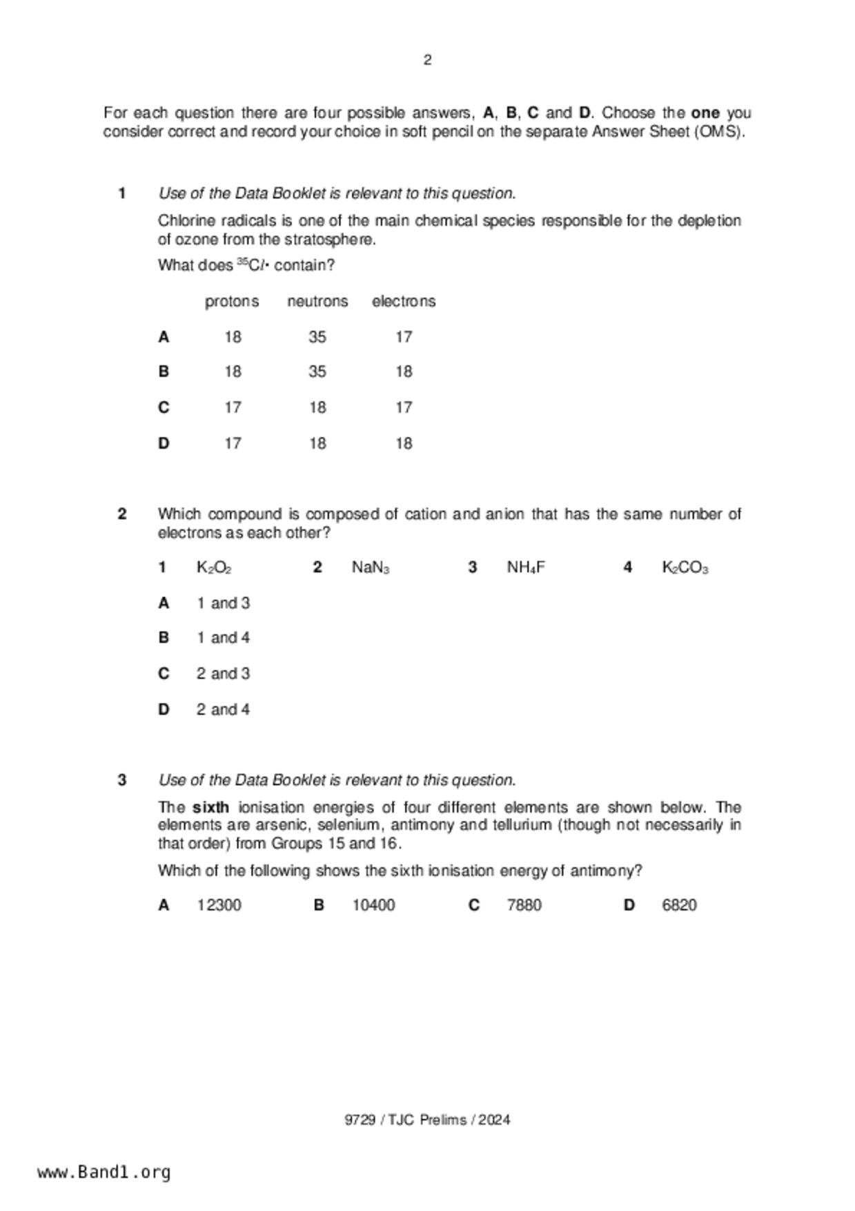 JC2Chemistry試卷