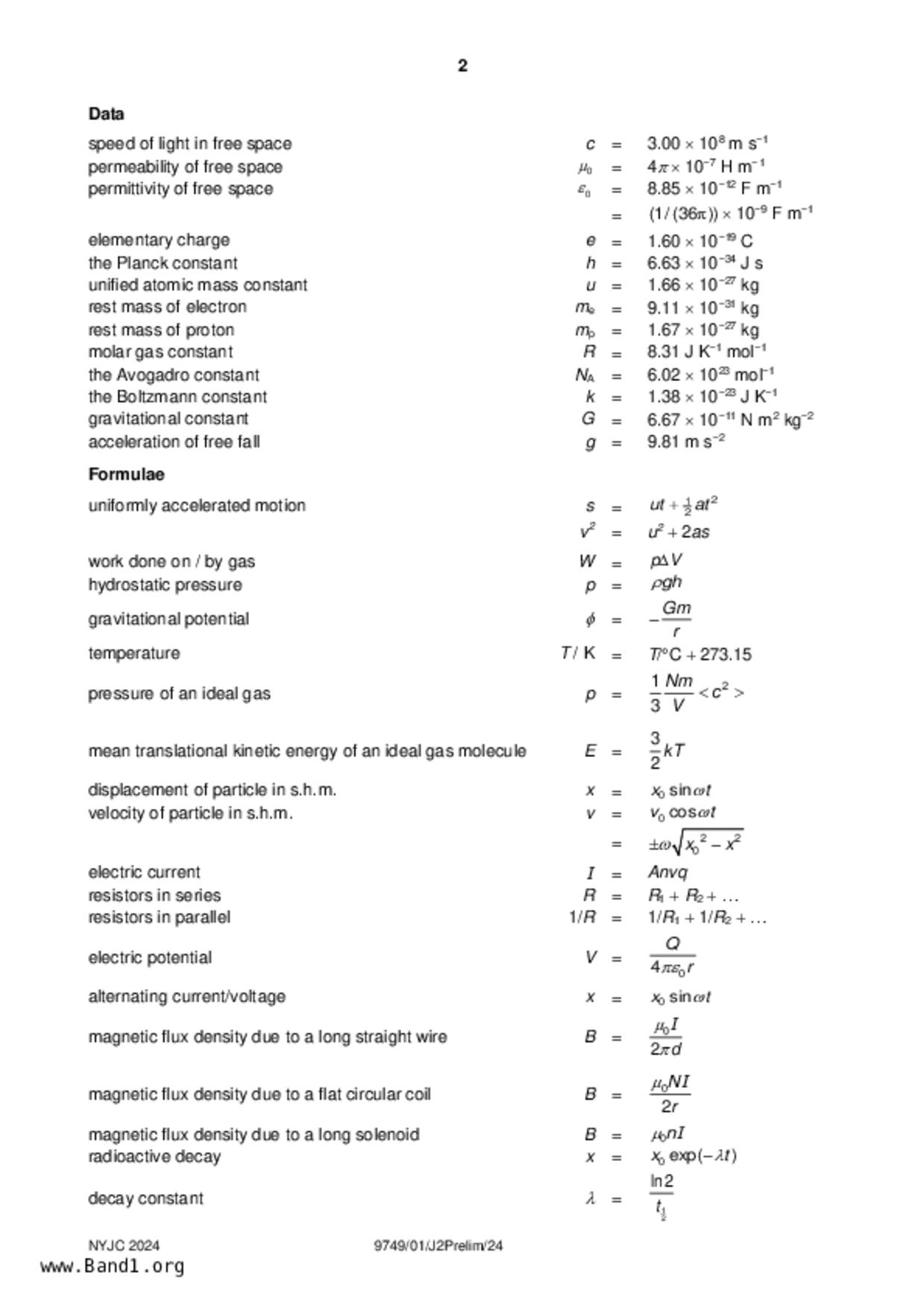 JC2Physics試卷