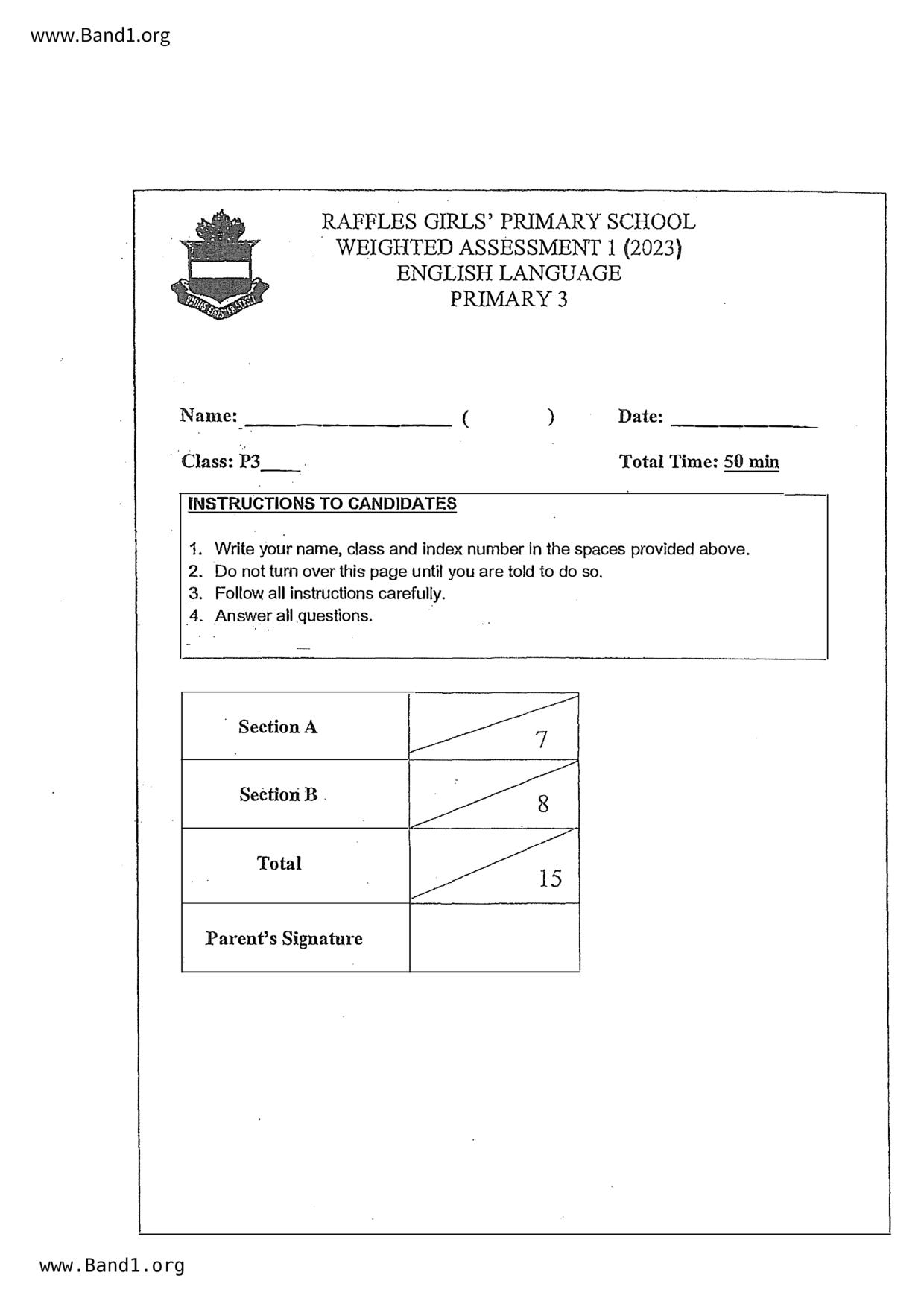 P3English試卷