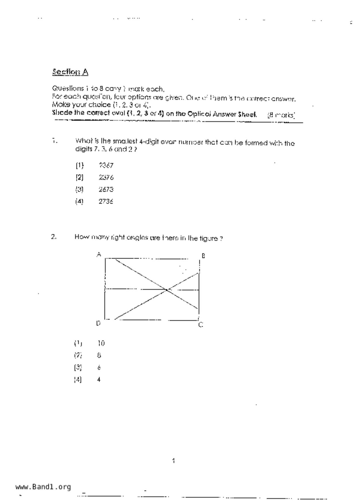 P3Maths試卷
