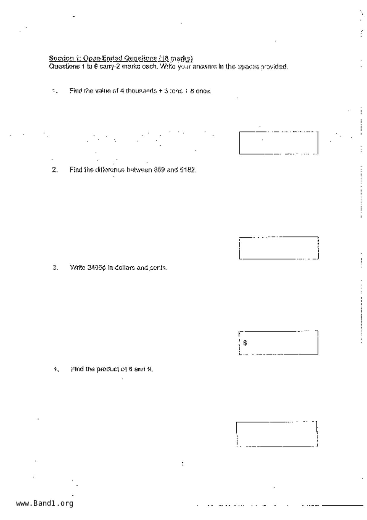 P3Maths試卷