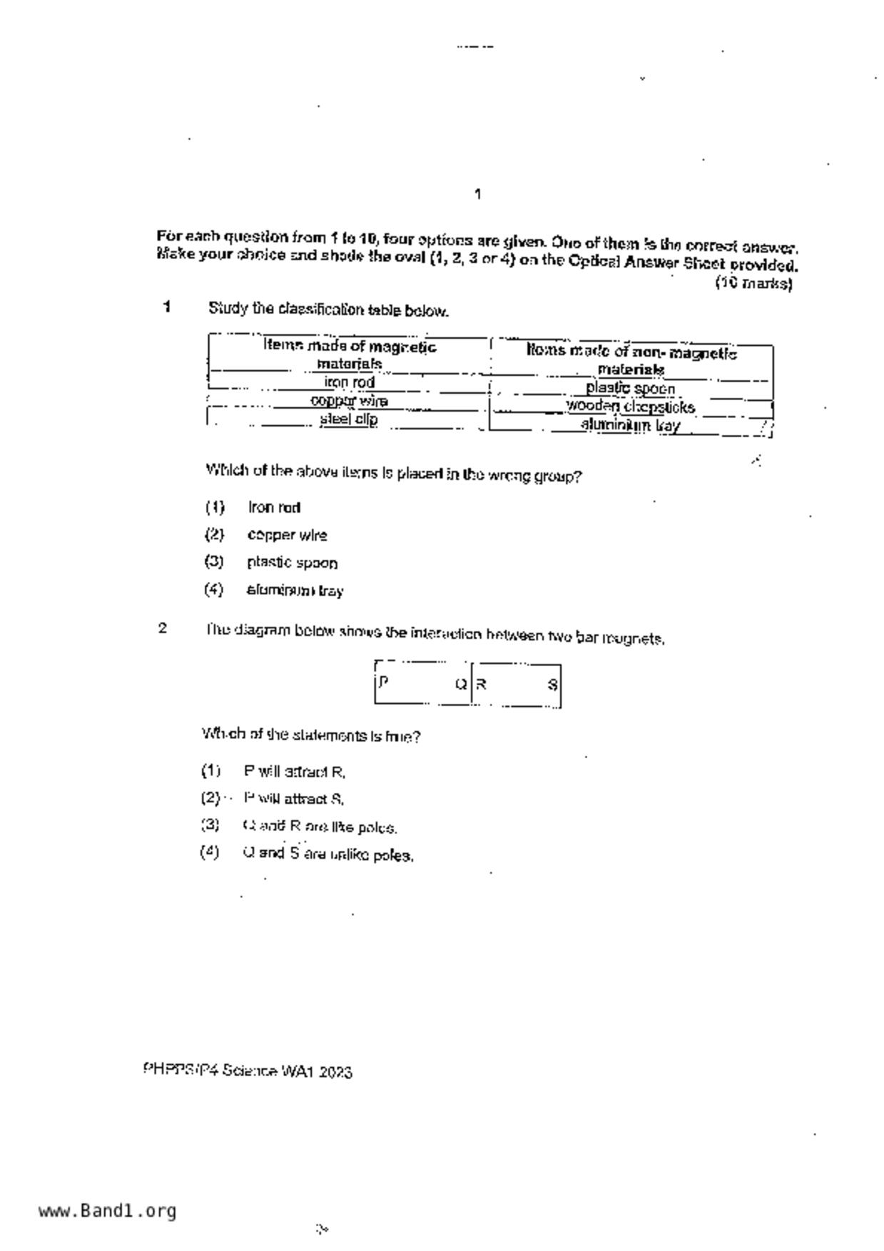 P4Science試卷