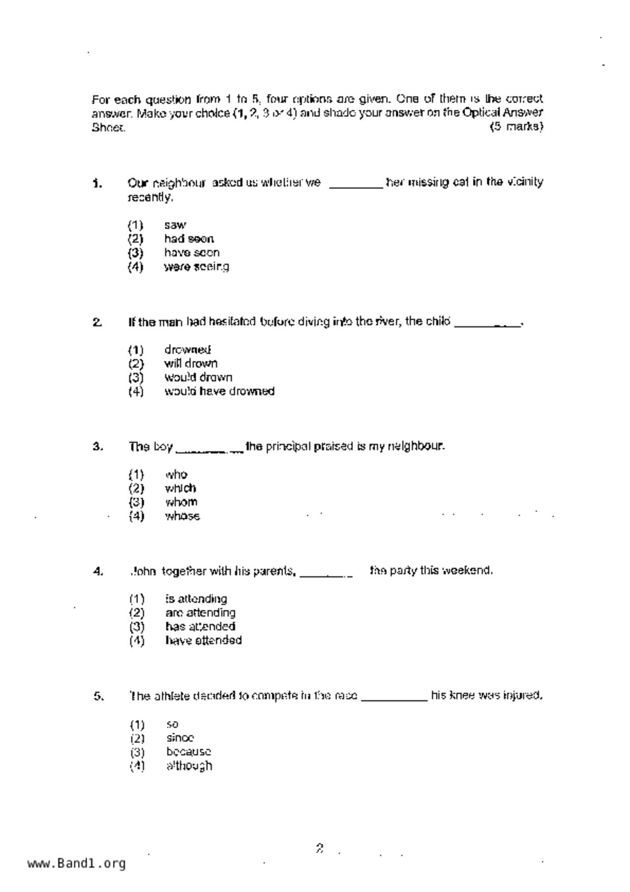 P5English試卷