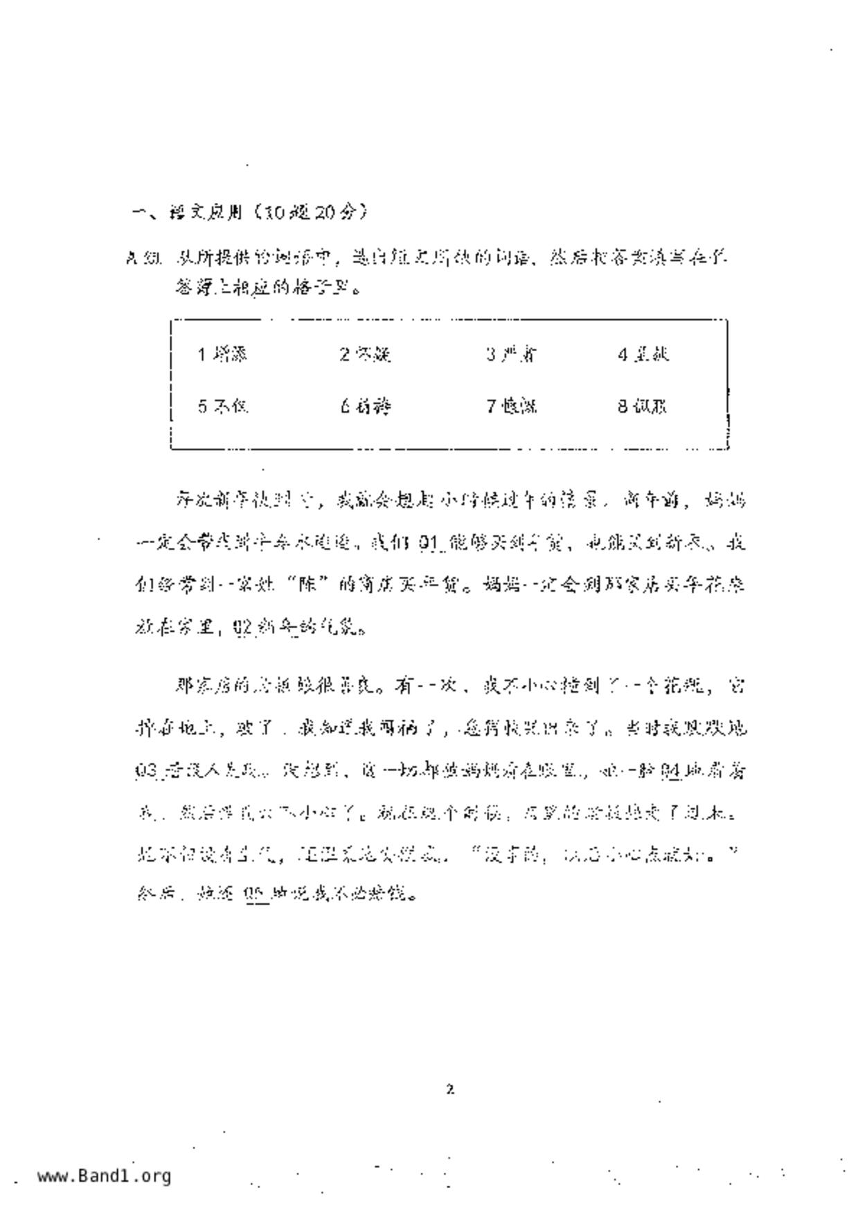 P5Higher Chinese試卷