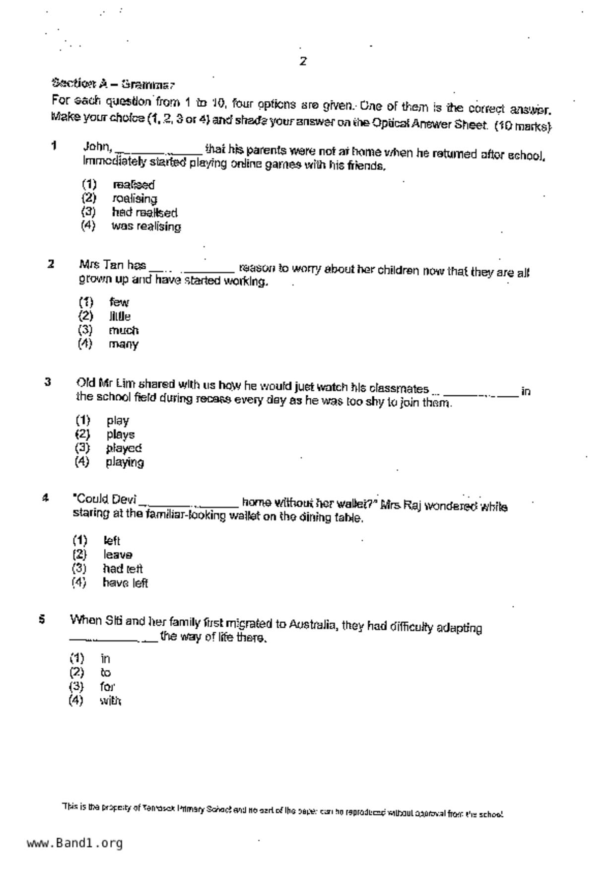 P6English試卷