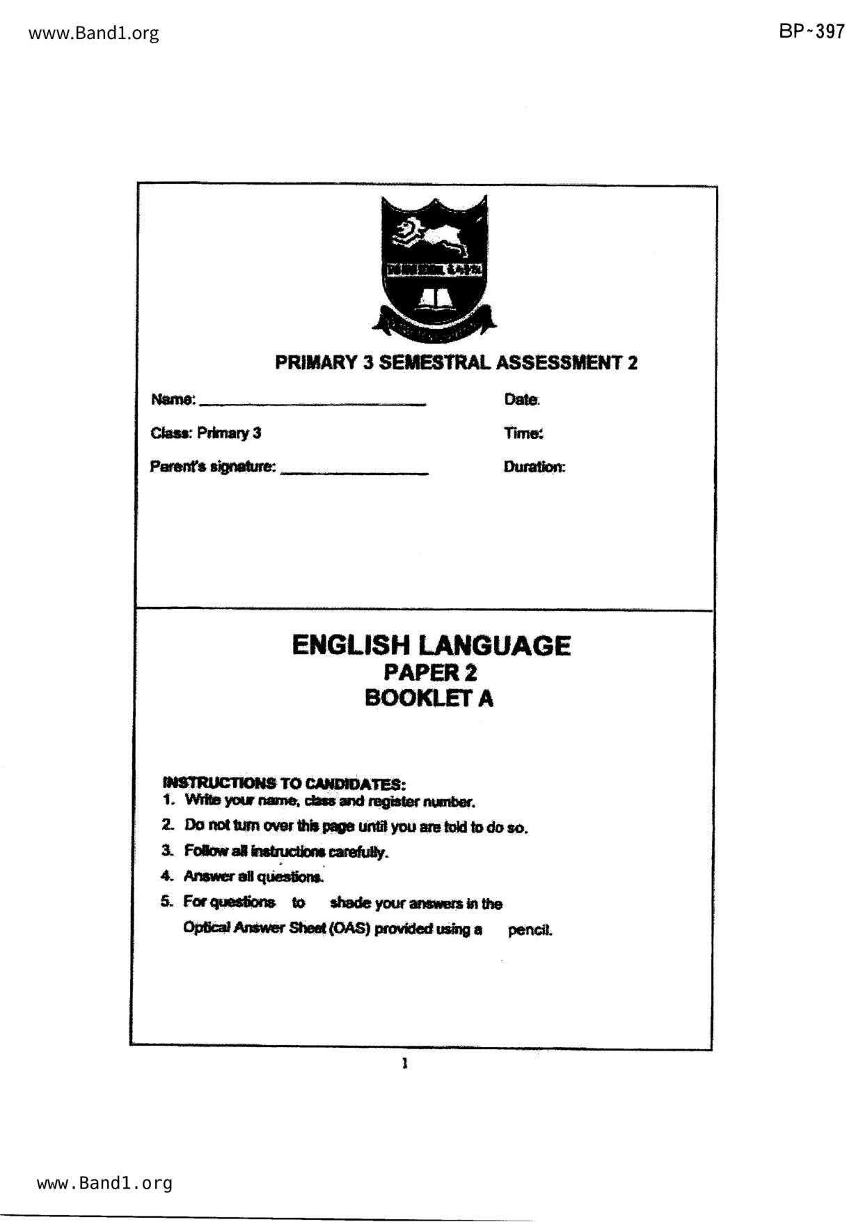 P3English試卷