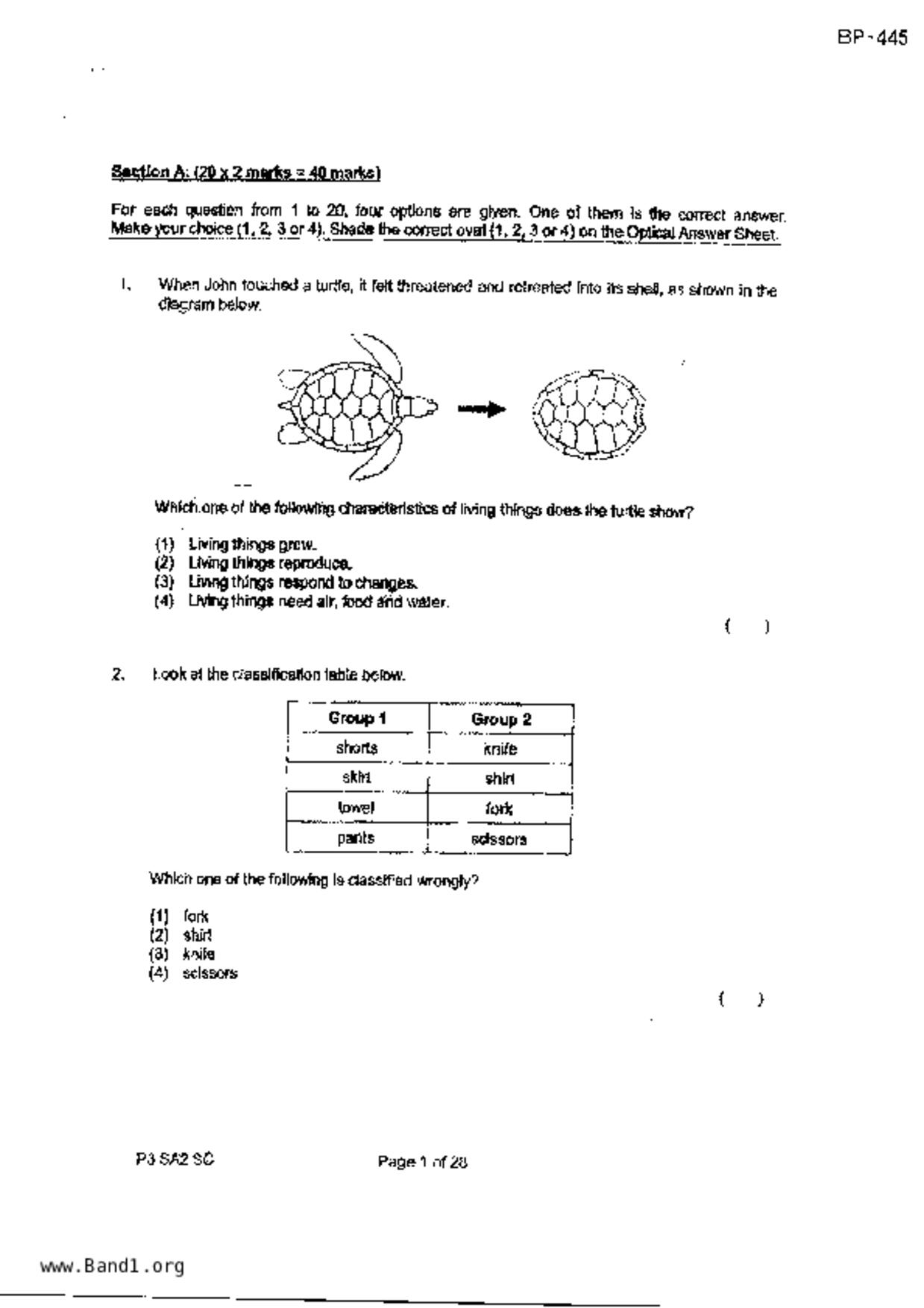 P3Science試卷