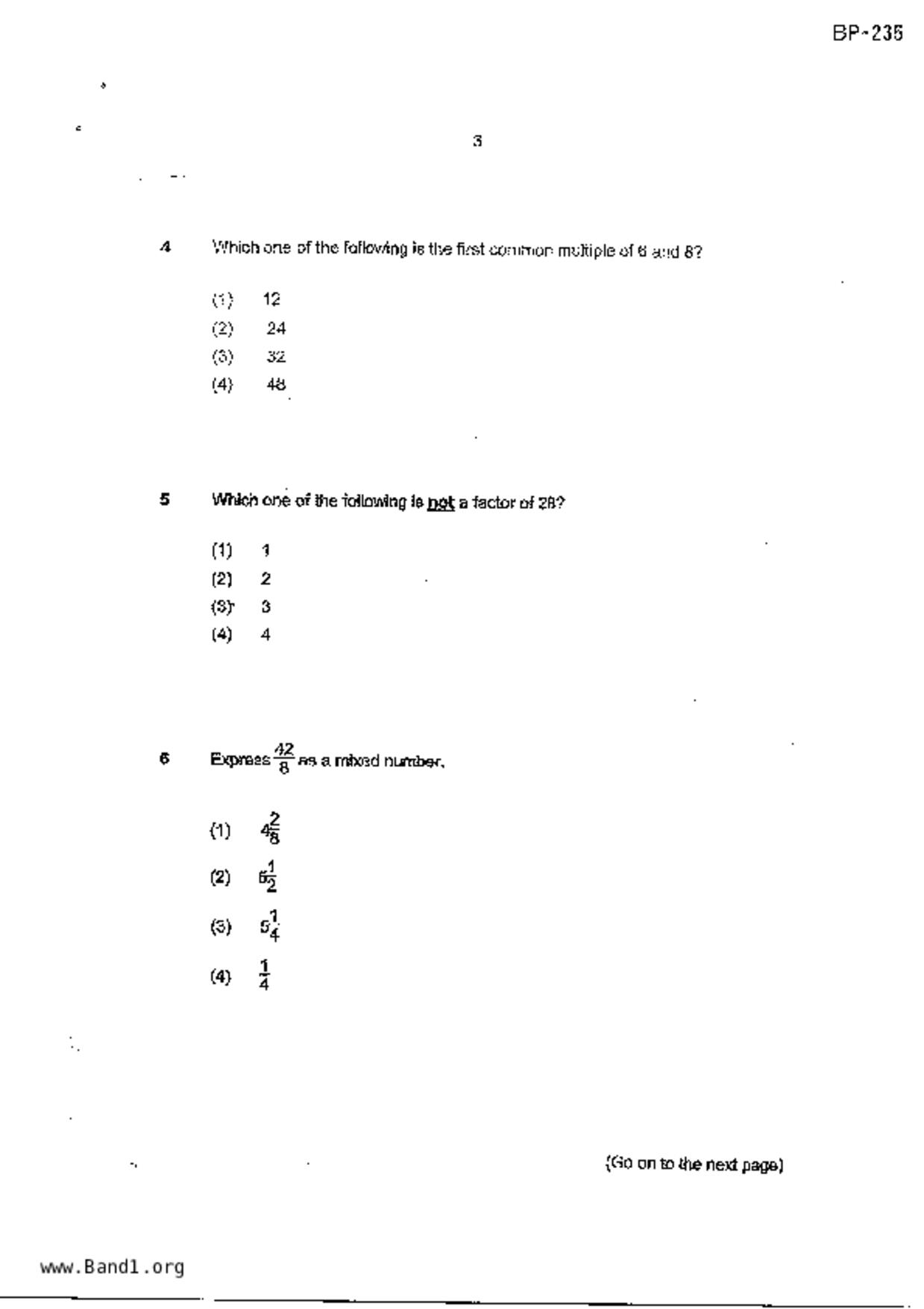 P4Maths試卷