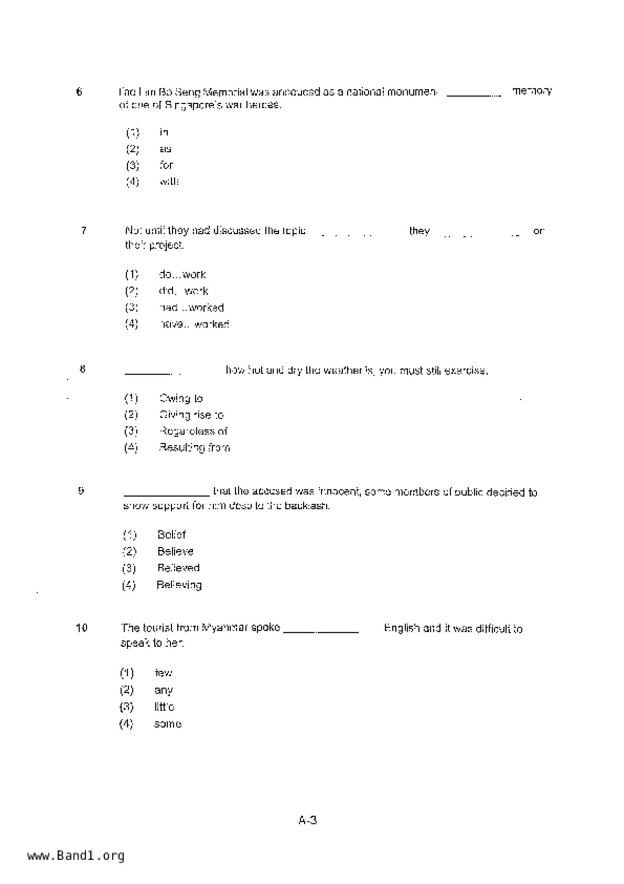 P6English試卷