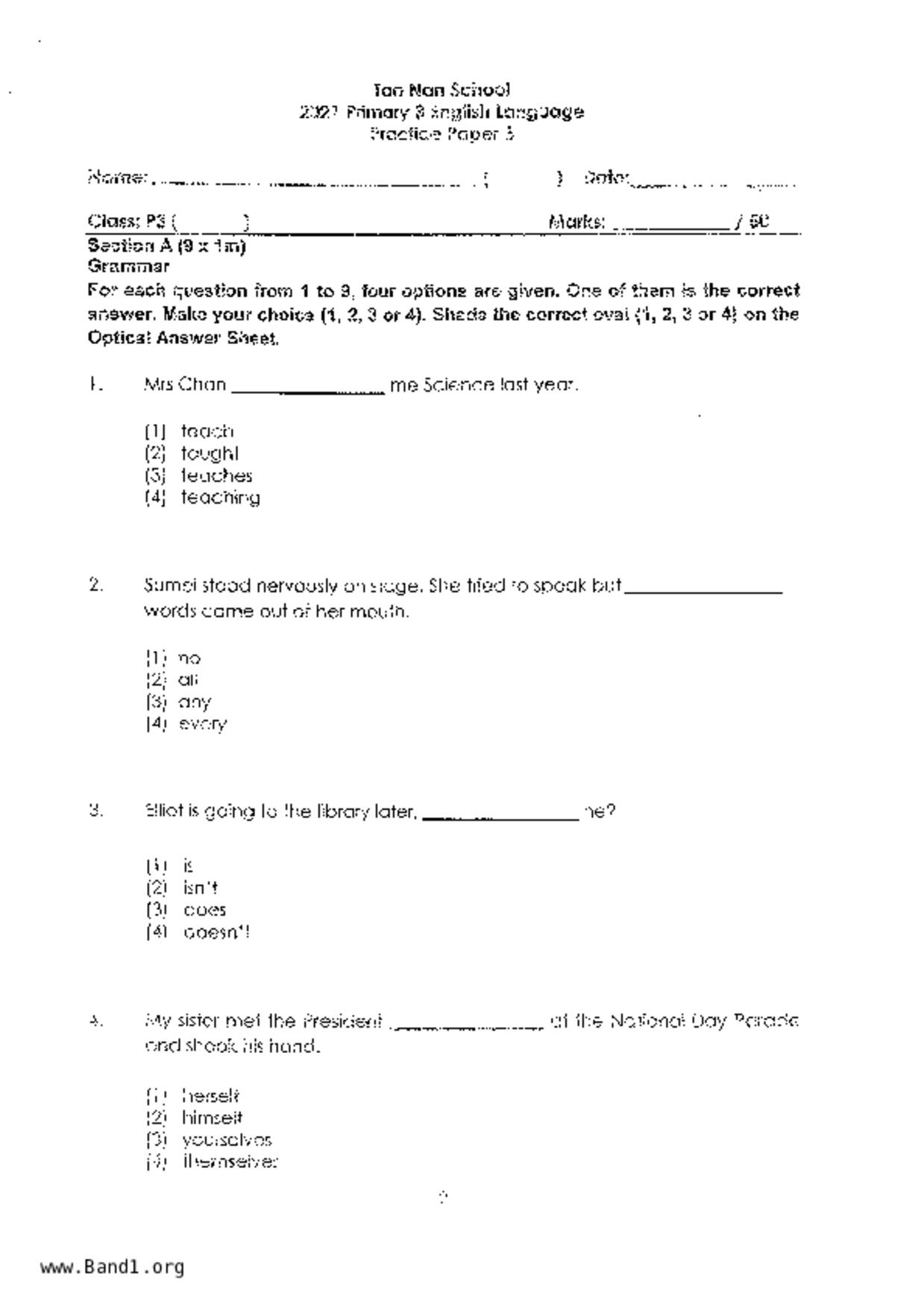P3English試卷
