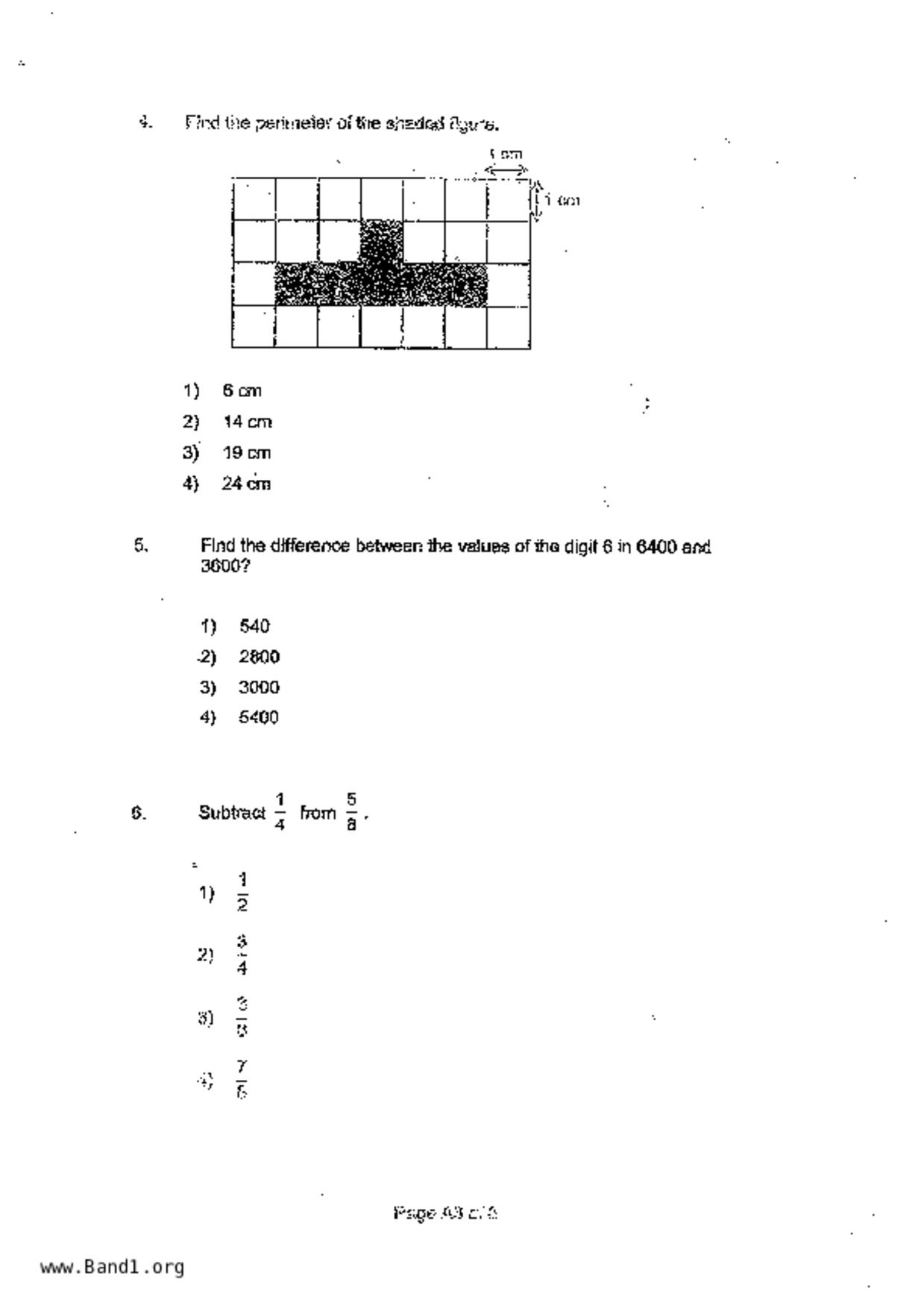 P3Maths試卷