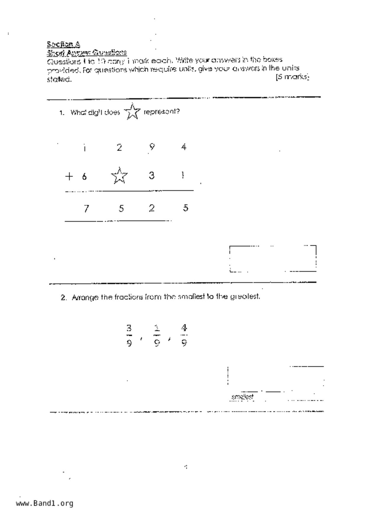 P3Maths試卷