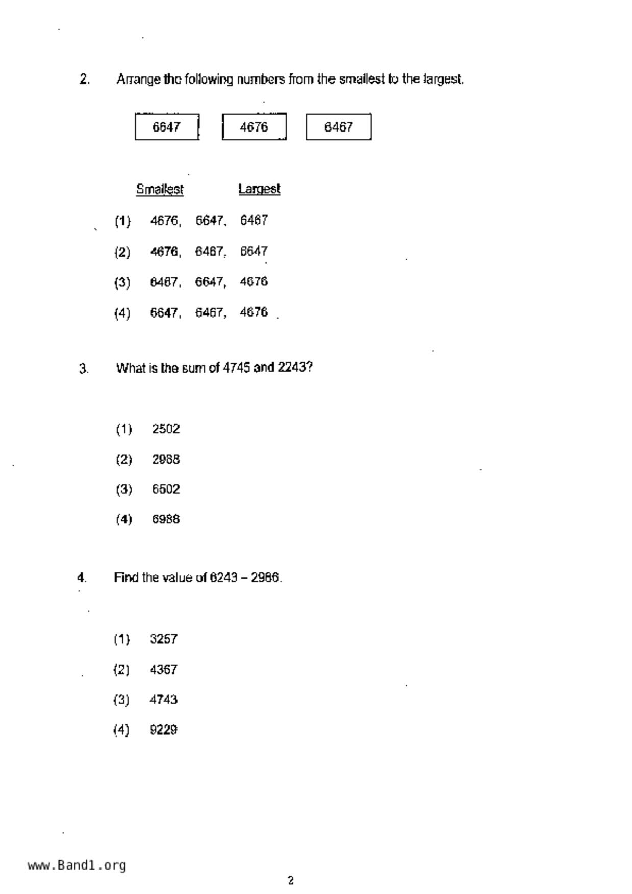 P3Maths試卷