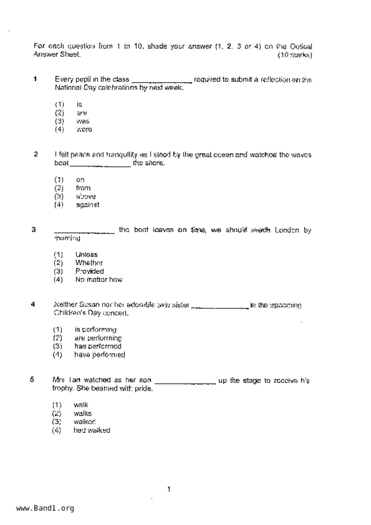 P5English試卷
