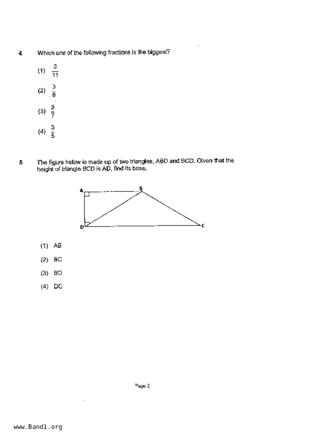 P5Maths試卷