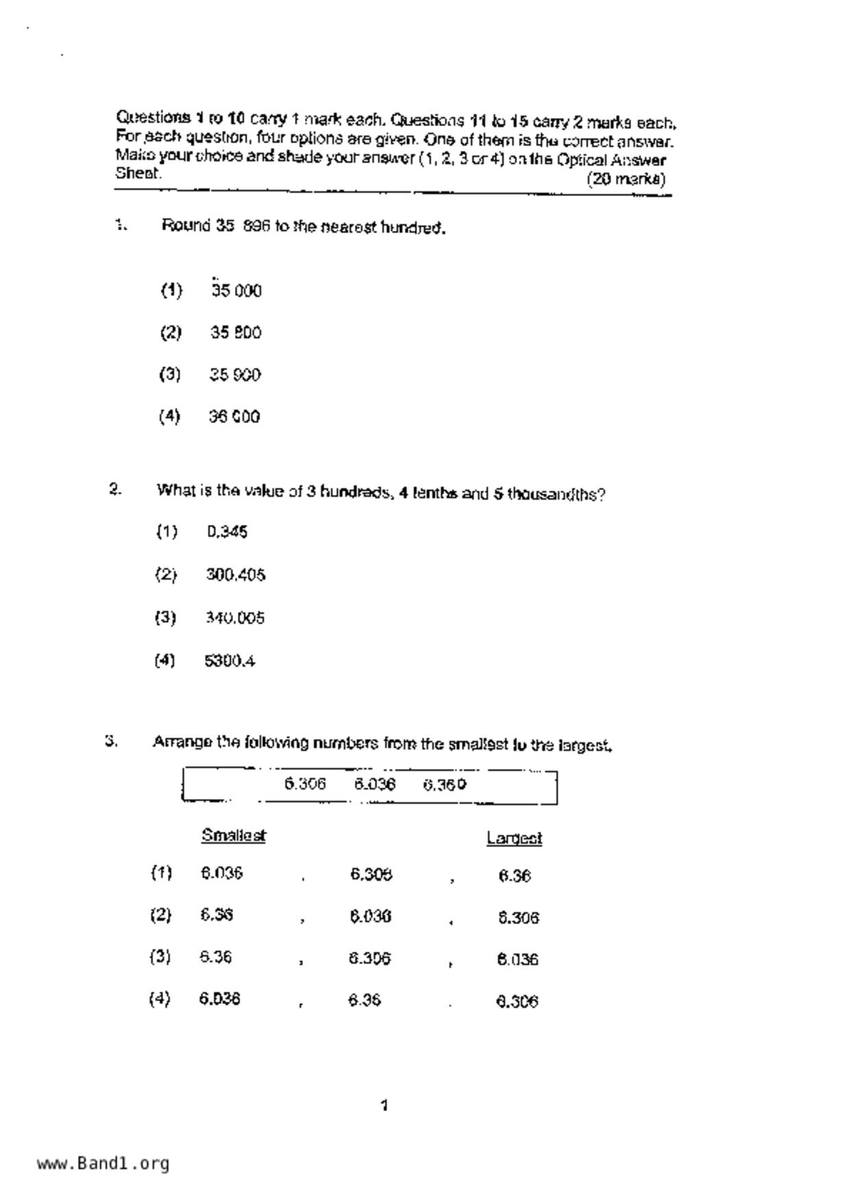 P6Maths試卷