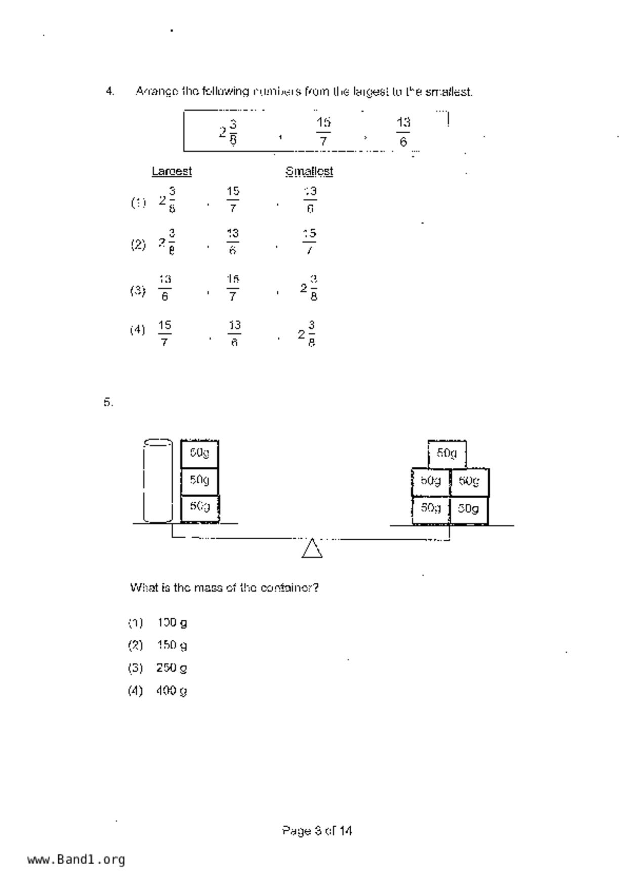 P6Maths試卷