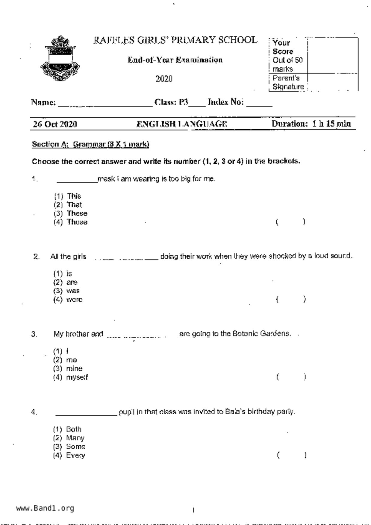 P3English試卷