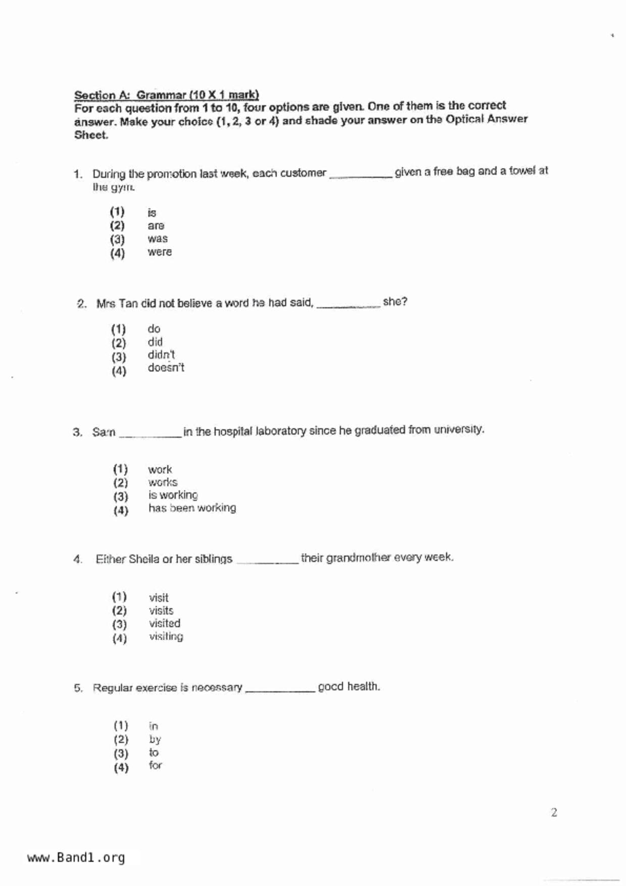 P5English試卷