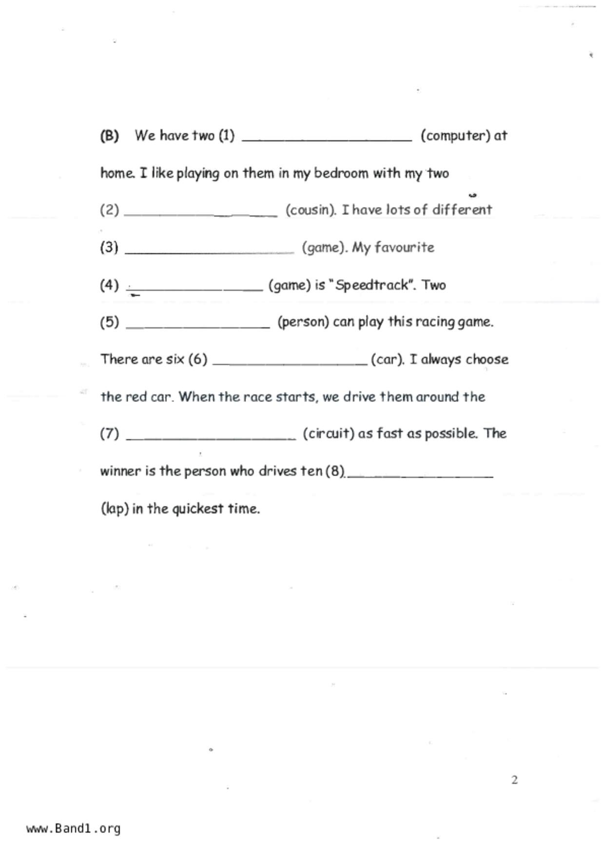 P2English試卷