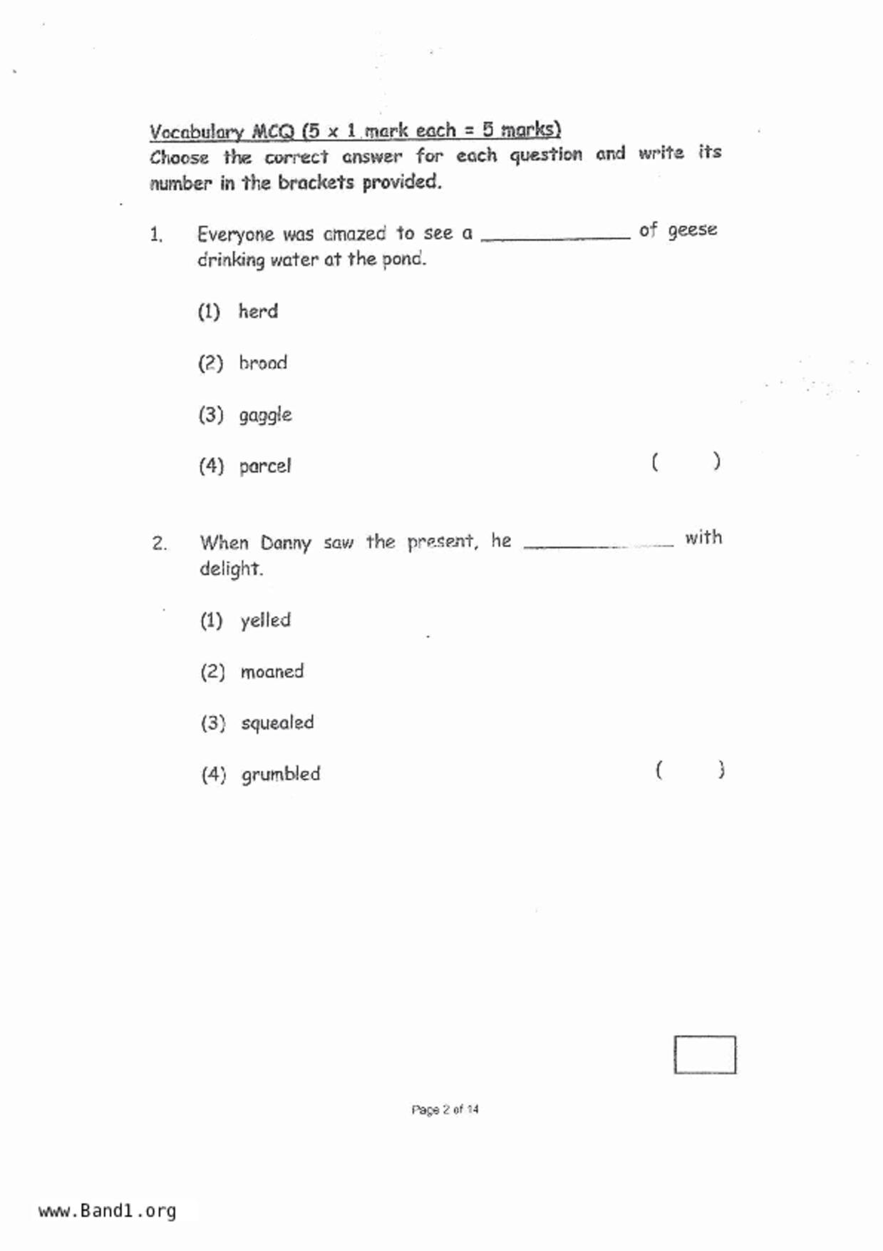 P2English試卷