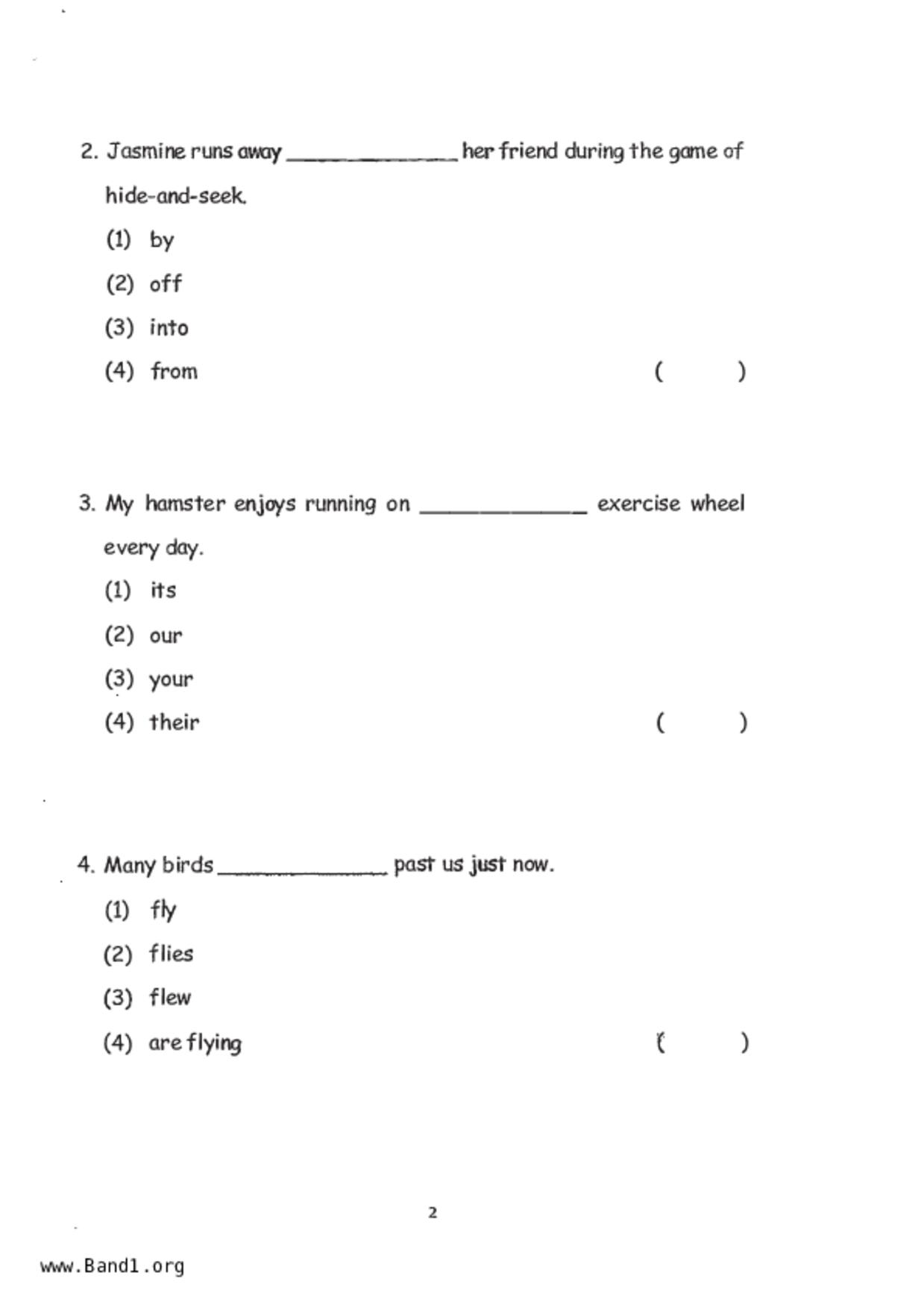 P2English試卷