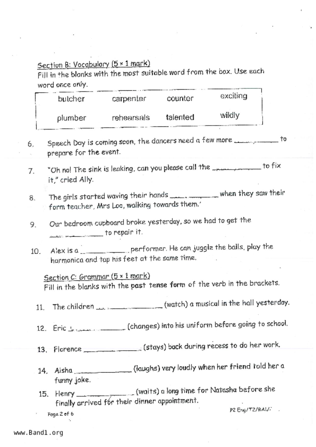 P2English試卷